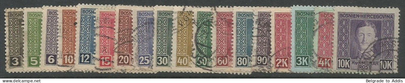 Bosnia Bosnien K.u.K. Austria Hungary Mi.124/41 Complete Set Used 1917 - Bosnien-Herzegowina