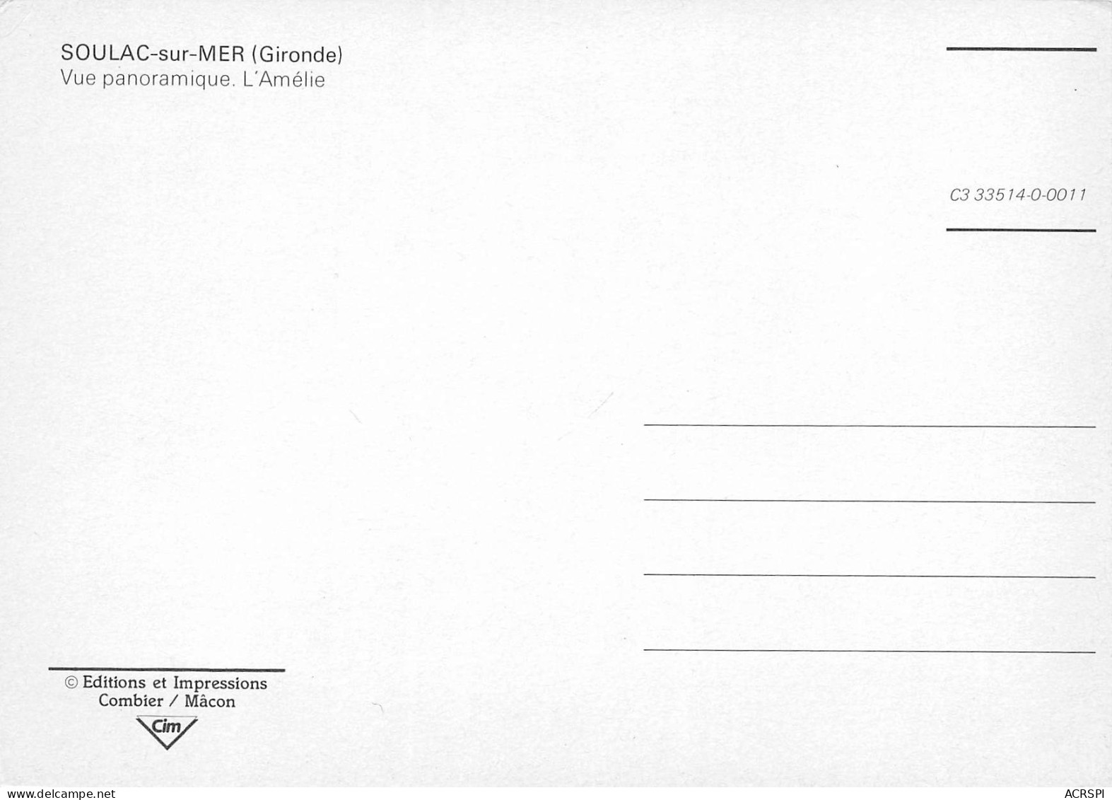 SOULAC SUR MER Vue Panoramique  L'amélie  20 (scan Recto Verso)MF2768TER - Soulac-sur-Mer