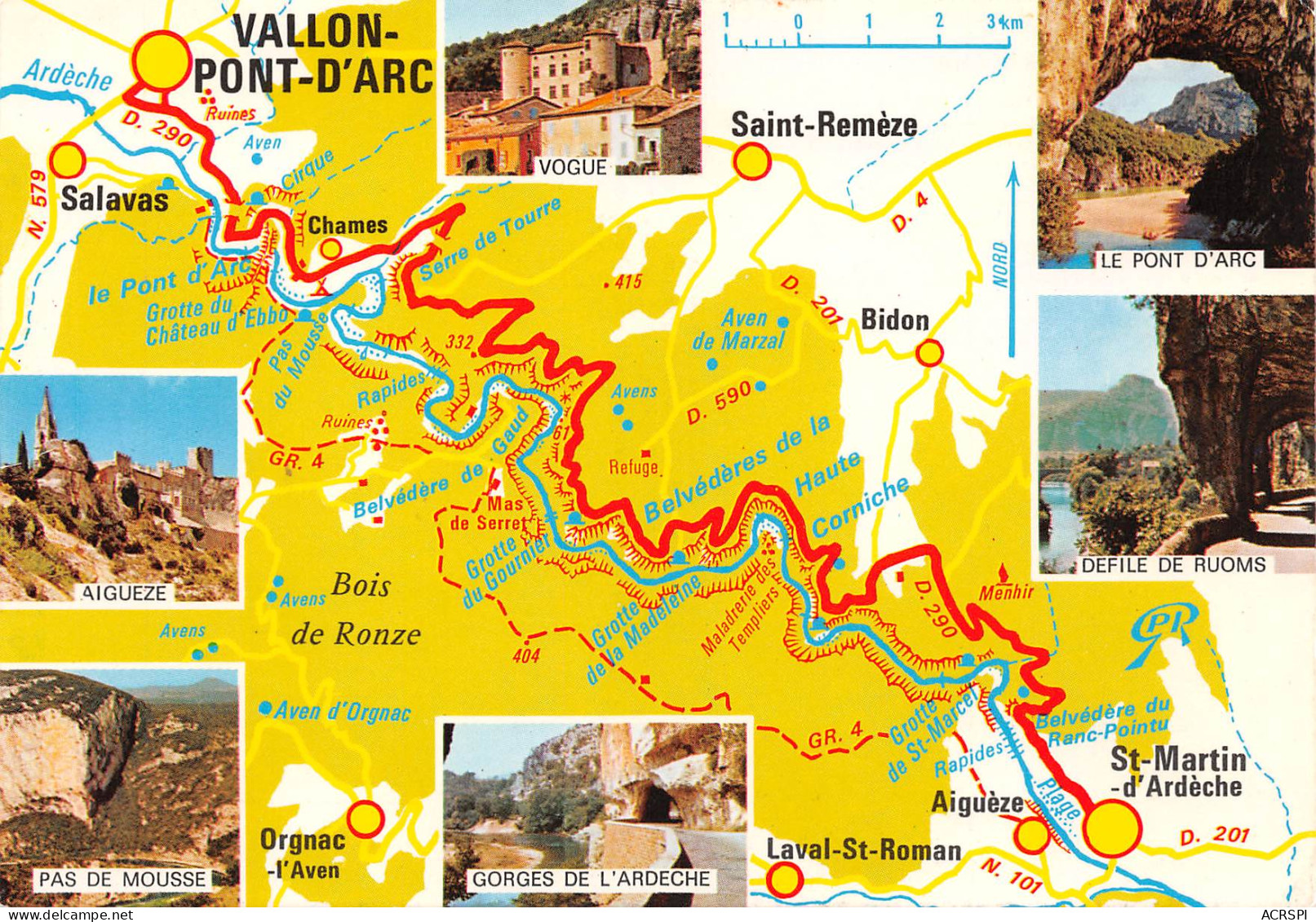 07  Les Gorges De L' Ardèche De VALLON PONT D'ARC à ST MARTIN D'ARDECHE  15 (scan Recto Verso)MF2769BIS - Ruoms