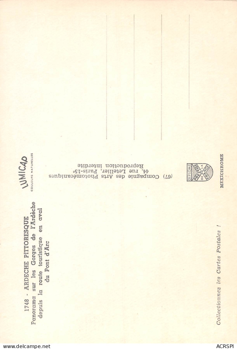07  Les Gorges De L' Ardèche  Panorama Route Du Pont D'arc  32 (scan Recto Verso)MF2769BIS - Ruoms