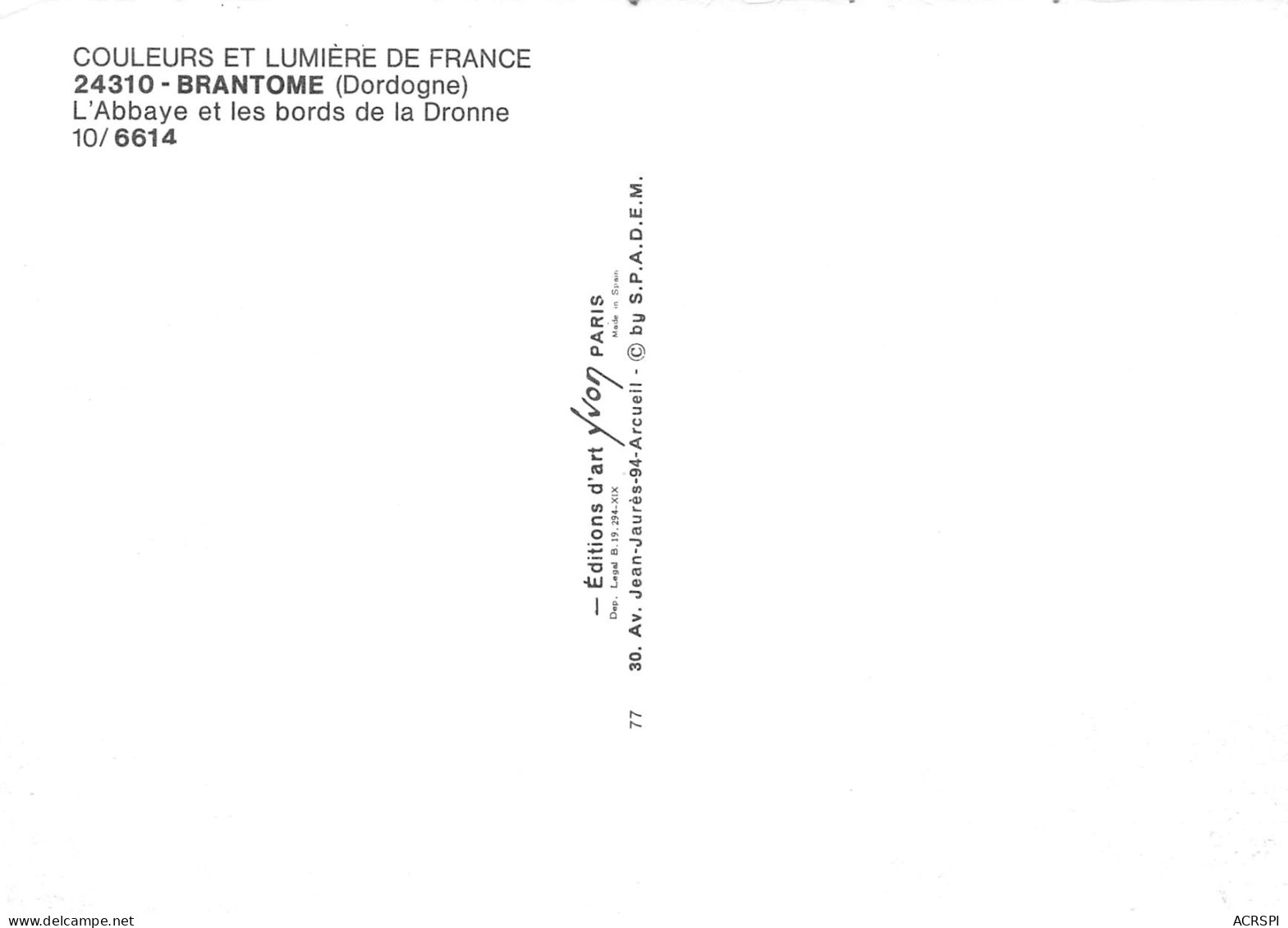 24 BRANTOME L'abbaye Et Le Clocher Et Les Bords De La Dronne 3  (scan Recto Verso)MF2769TER - Brantome
