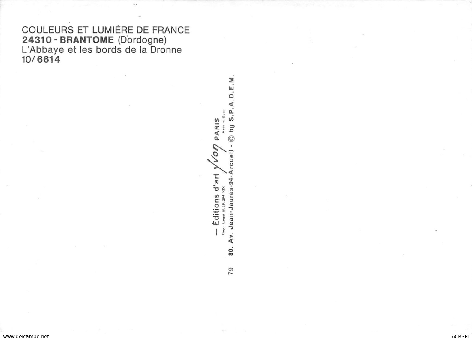 24 BRANTOME L'abbaye Et Le Clocher Et Les Bords De La Dronne Ed Yvon  5  (scan Recto Verso)MF2769TER - Brantome