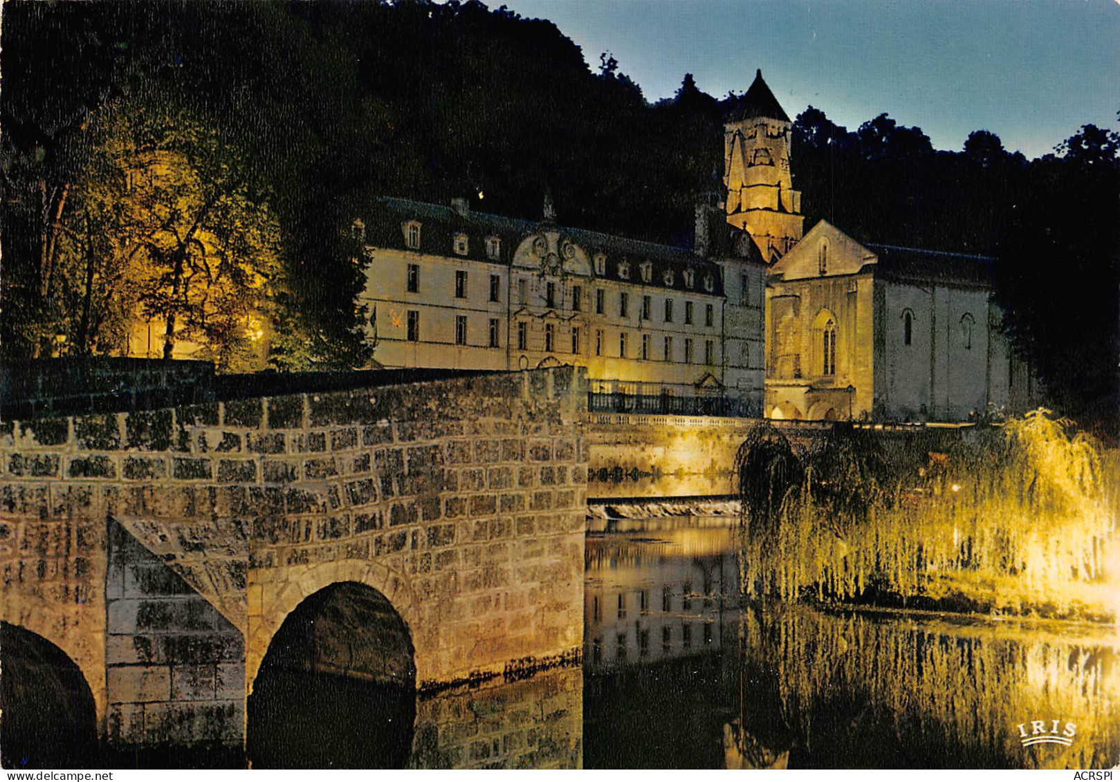 24 BRANTOME Le Pont Coudé Vu De Nuit Abbaye Et Clocher  13  (scan Recto Verso)MF2769TER - Brantome