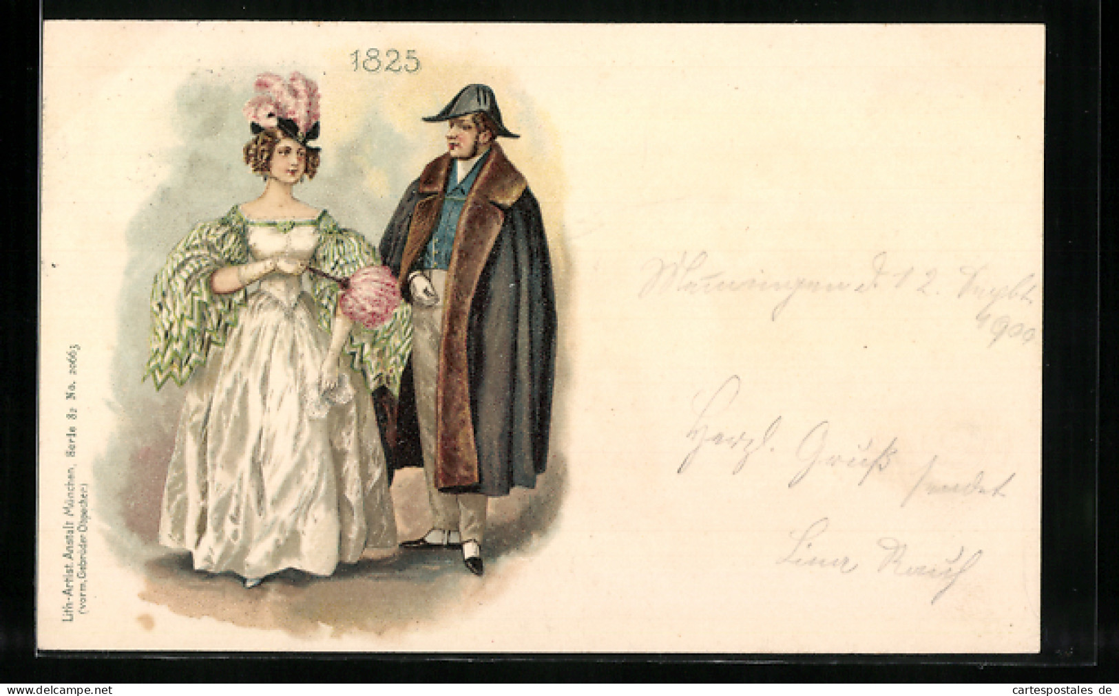 AK Paar In Eleganter Mode Aus Dem Jahr 1825  - Fashion