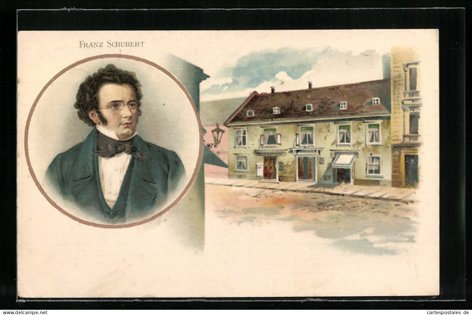 AK Portrait Franz Schubert, Ortsansicht  - Künstler