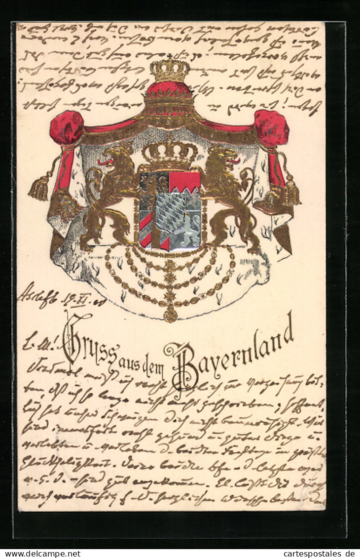 AK Wappen Des Königreichs Bayern  - Royal Families