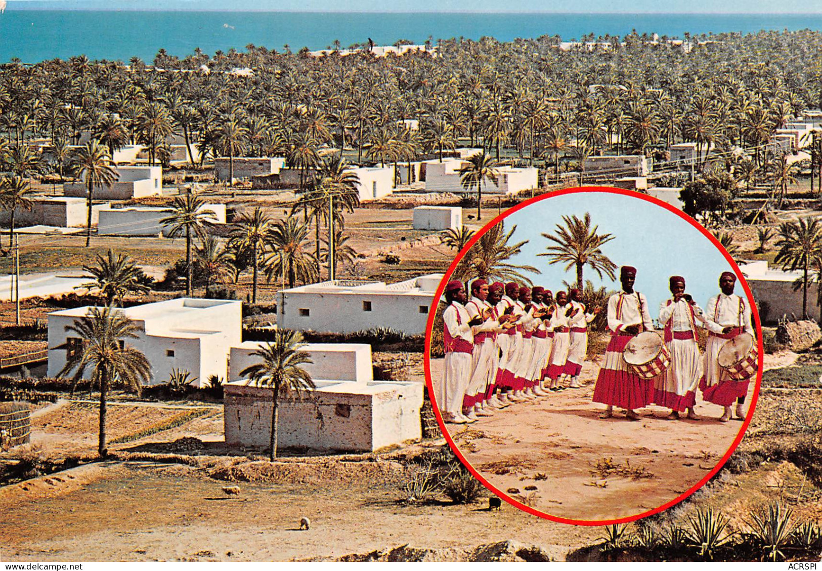 TUNISIE ZARZIS  Oasis Et Groupe Folklorique   1 (scan Recto Verso)MF2769VIC - Tunesien