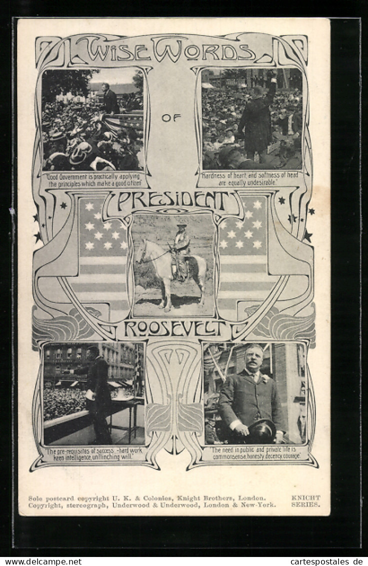 AK Portraits Von Roosevelt, Präsident Der USA  - Politieke En Militaire Mannen