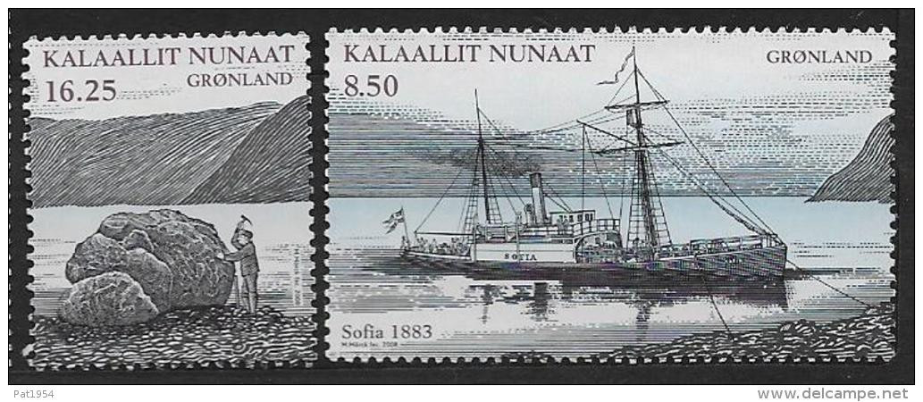 Groënland 2008 N° 498/499 Neufs Expédition De Nordenskjöld  Avec Bateau - Unused Stamps