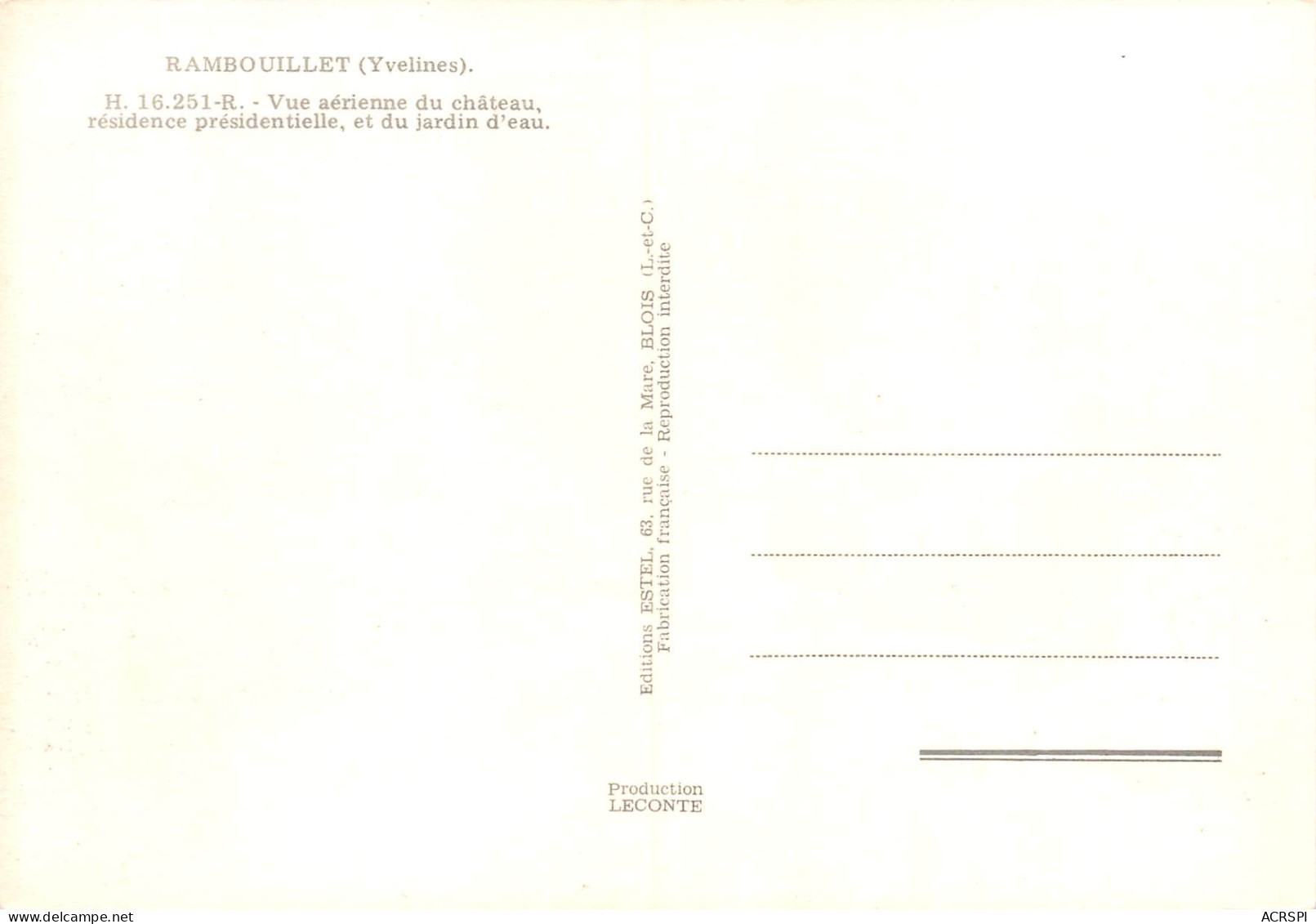 78 RAMBOUILLET Vue Aérienne Du Chateau  21 (scan Recto Verso)MF2770TER - Rambouillet (Schloß)