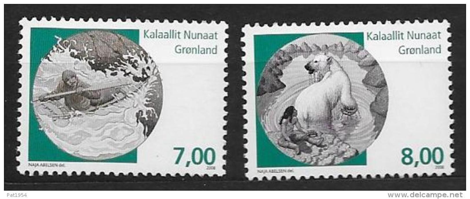 Groënland 2008 N° 488/489 Neufs Norden Mythologie - Unused Stamps