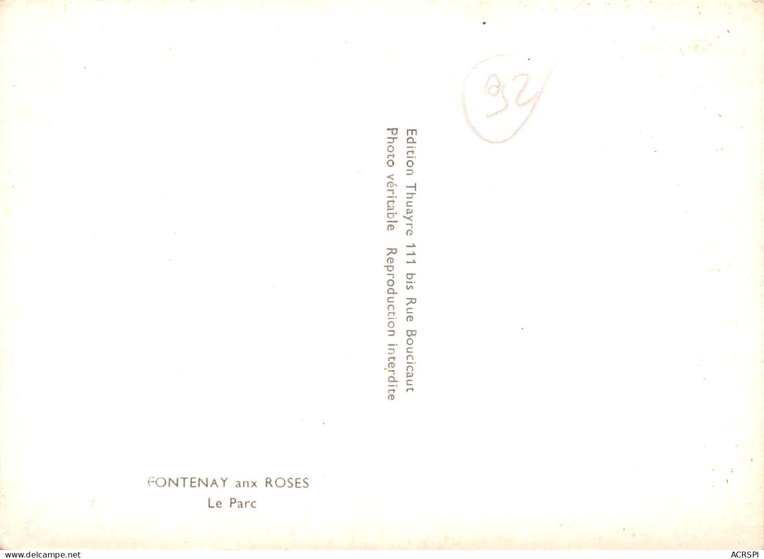 FONTENAY AUX ROSES Le Parc    48 (scan Recto Verso)MF2770TER - Fontenay Aux Roses