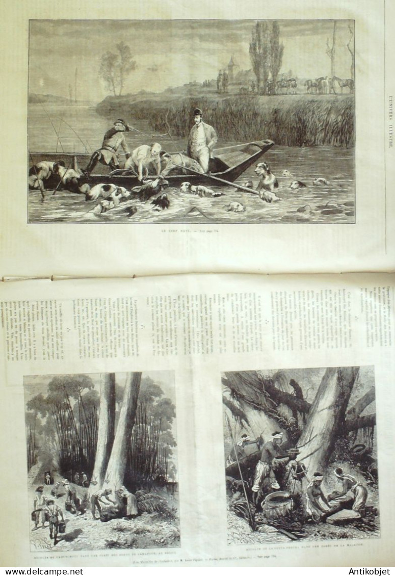 L'Univers Illustré 1874 N°1029 San-Remo Halle Au Blé Paris Ramasseuses De Bois Malaisie Gutta-perchaChasse Caoutchouc - 1850 - 1899