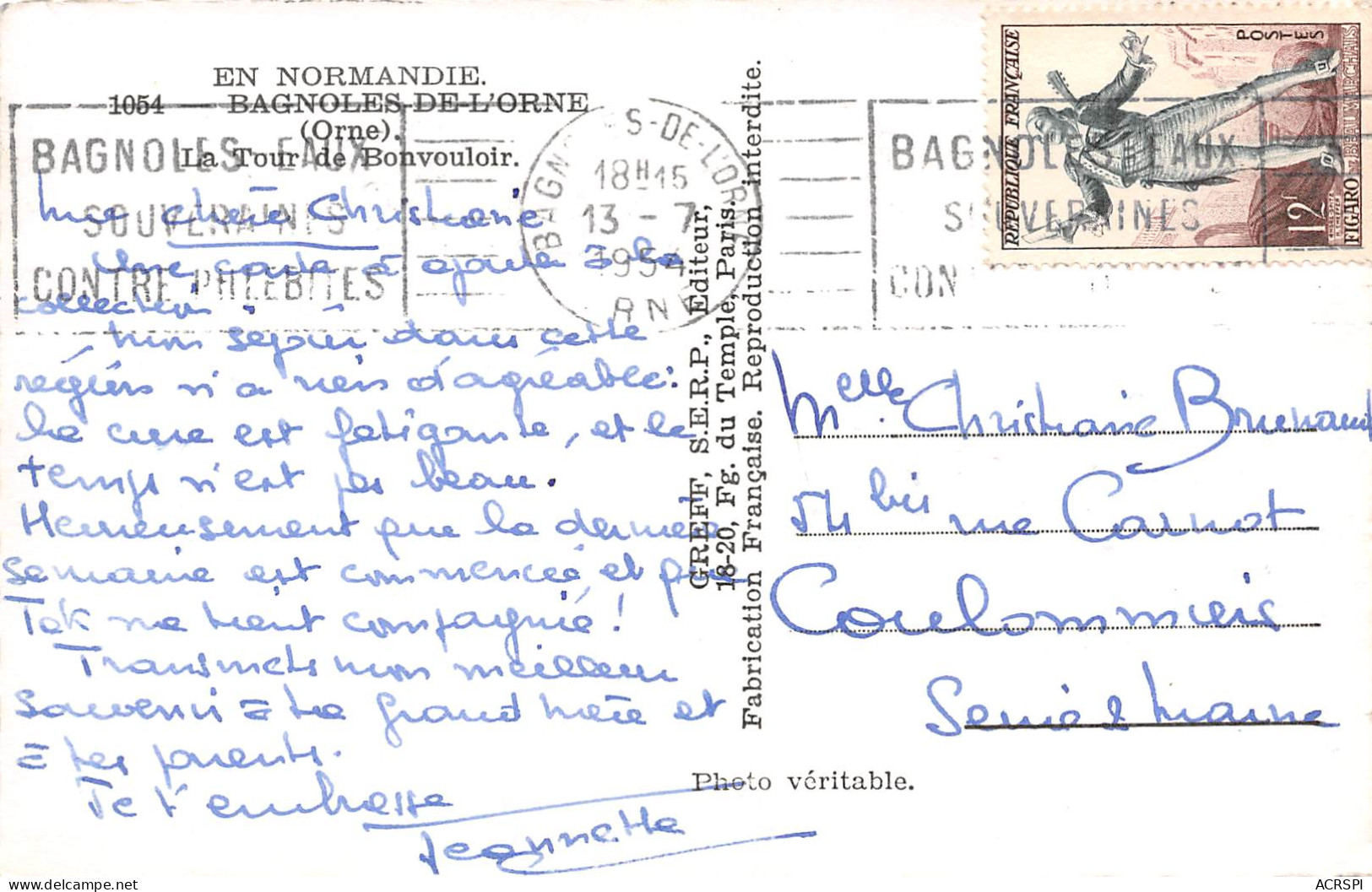 61 BAGNOLES DE L' ORNE La Tour De Bonvouloir 44 (scan Recto Verso)MF2770VIC - Bagnoles De L'Orne