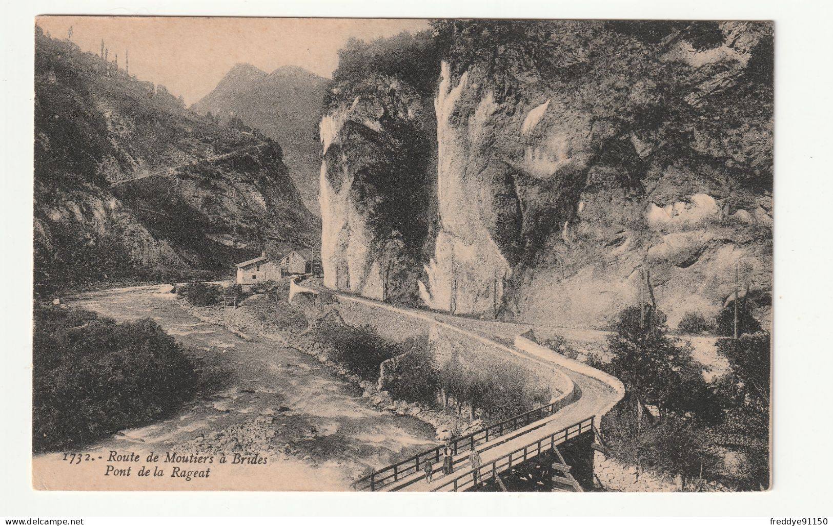 73 . Moutiers . Route De Moutiers  à  Brides  . Pont De La Rageat  . 1913 - Moutiers