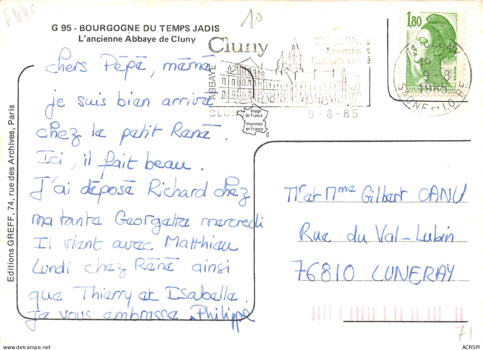 71 CLUNY L'ancienne Abbaye  30 (scan Recto Verso)MF2771BIS - Cluny