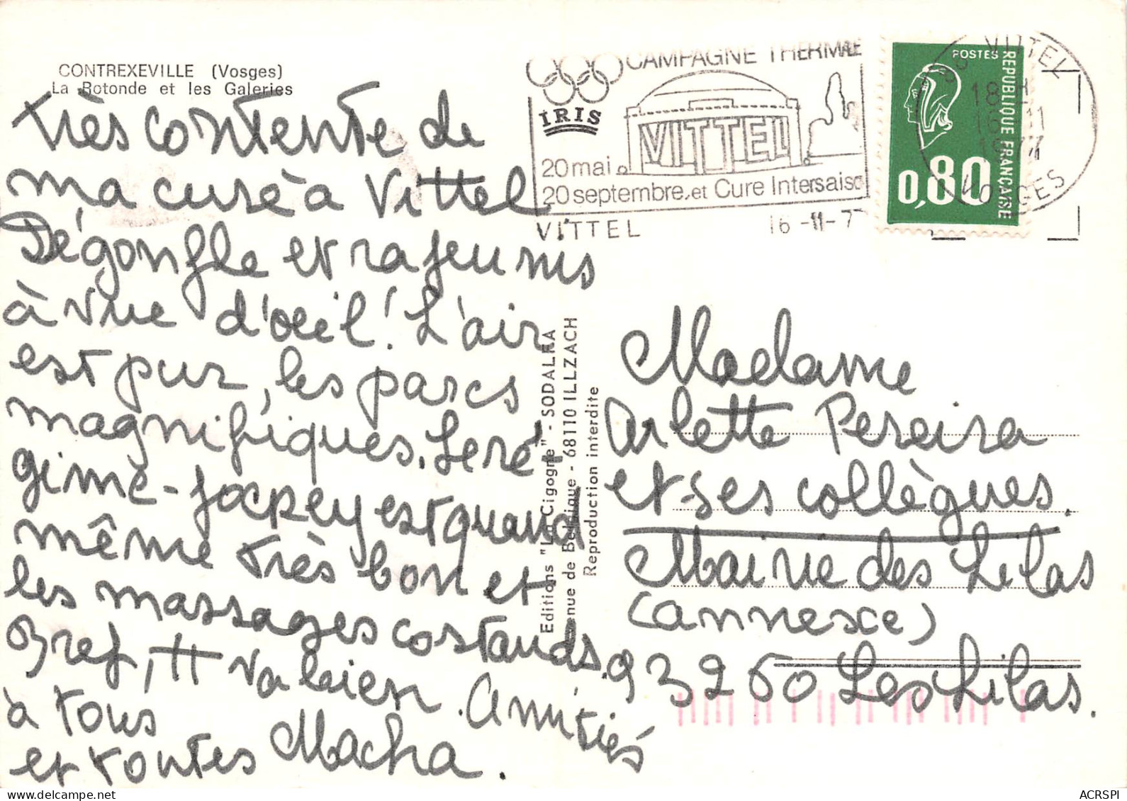 88  CONTREXEVILLE  La Rotonde Et Les Galeries  23 (scan Recto Verso)MF2771TER - Contrexeville