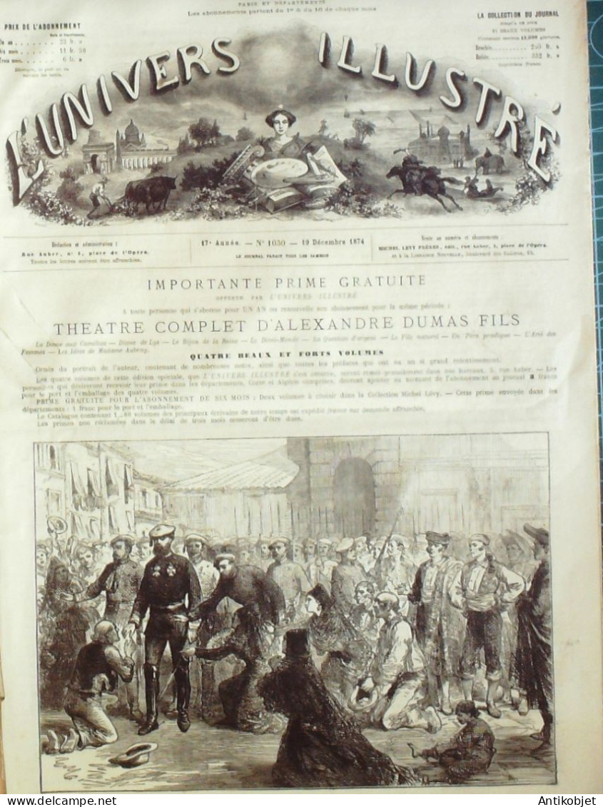 L'Univers Illustré 1874 N°1030 Irlande Kork Espagne Estella Don Carlos Egypte Boulaq Maharajah Scindiah - 1850 - 1899