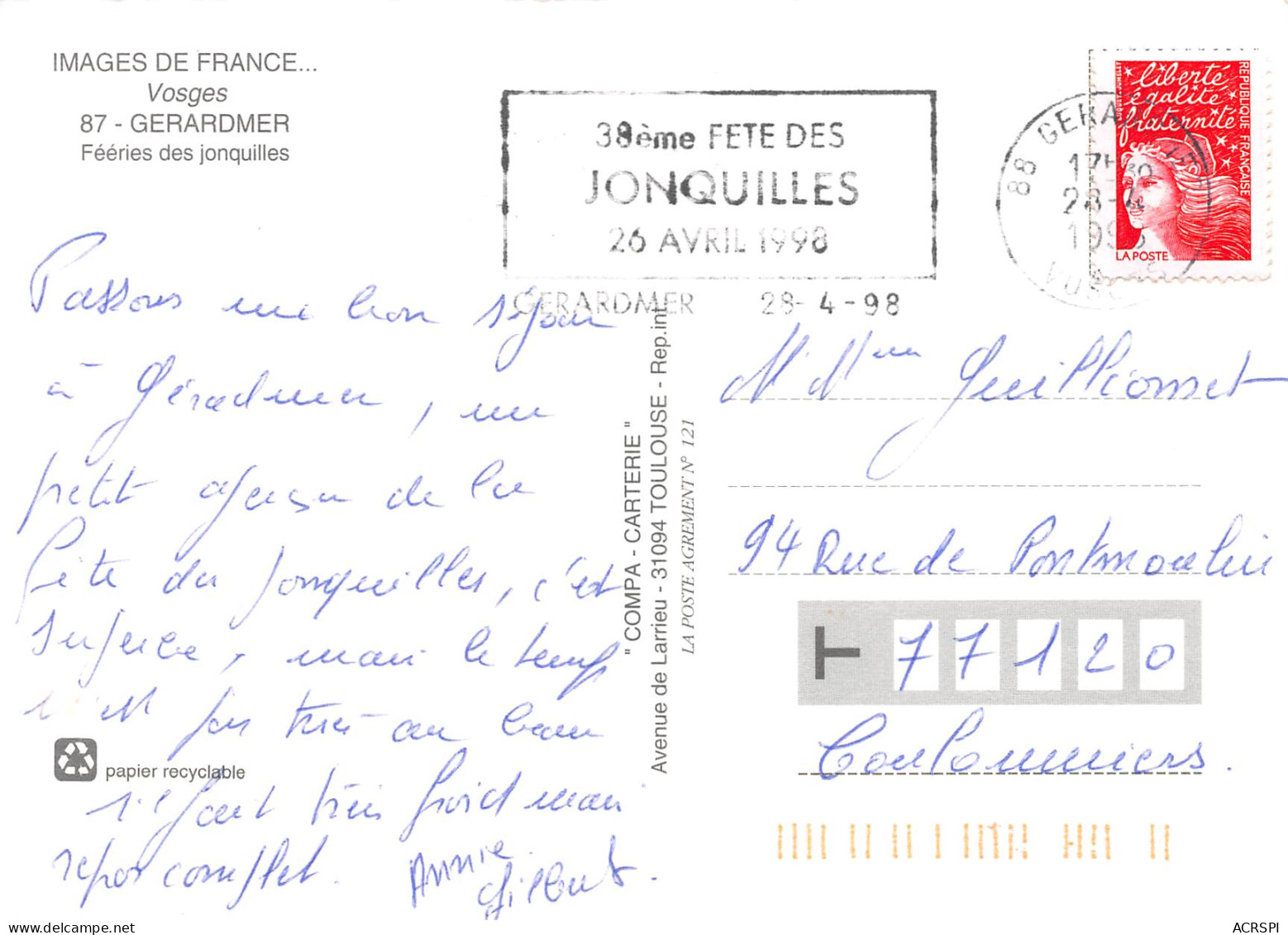 88 GERARDMER  Fééries Des Jonquilles  44 (scan Recto Verso)MF2771UND - Gerardmer