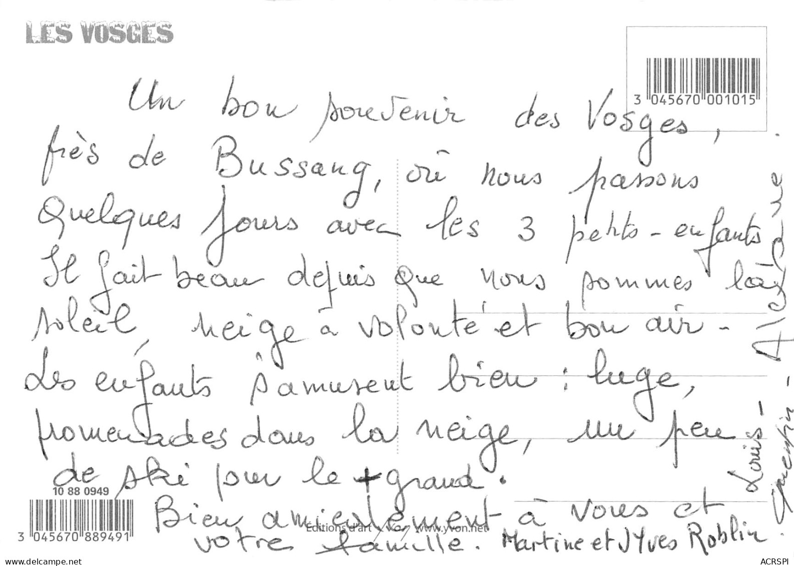 88 Les Vosges Neige Bois Et SCHLITTEUR 44 (scan Recto Verso)MF2771VIC - Bussang