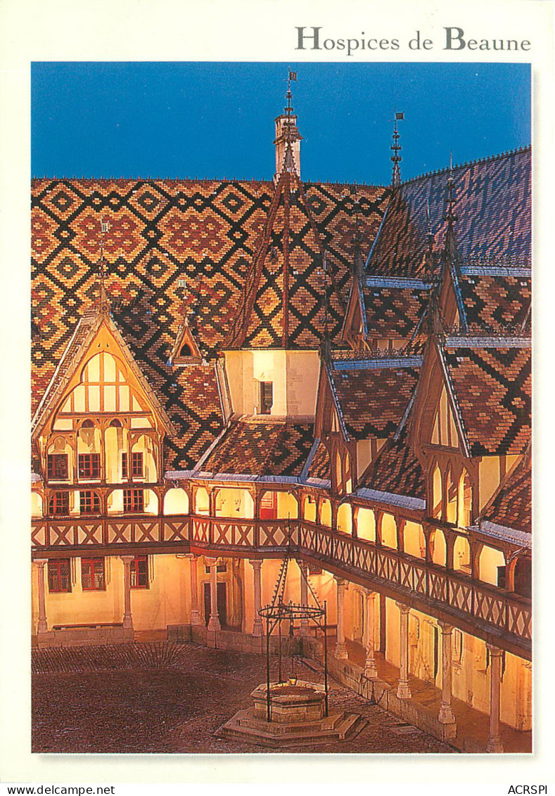 L HOTEL DIEU DE BEAUNE La Cour D Honneur A La Tombee De La Nuit 21(scan Recto Verso)MF2772 - Beaune