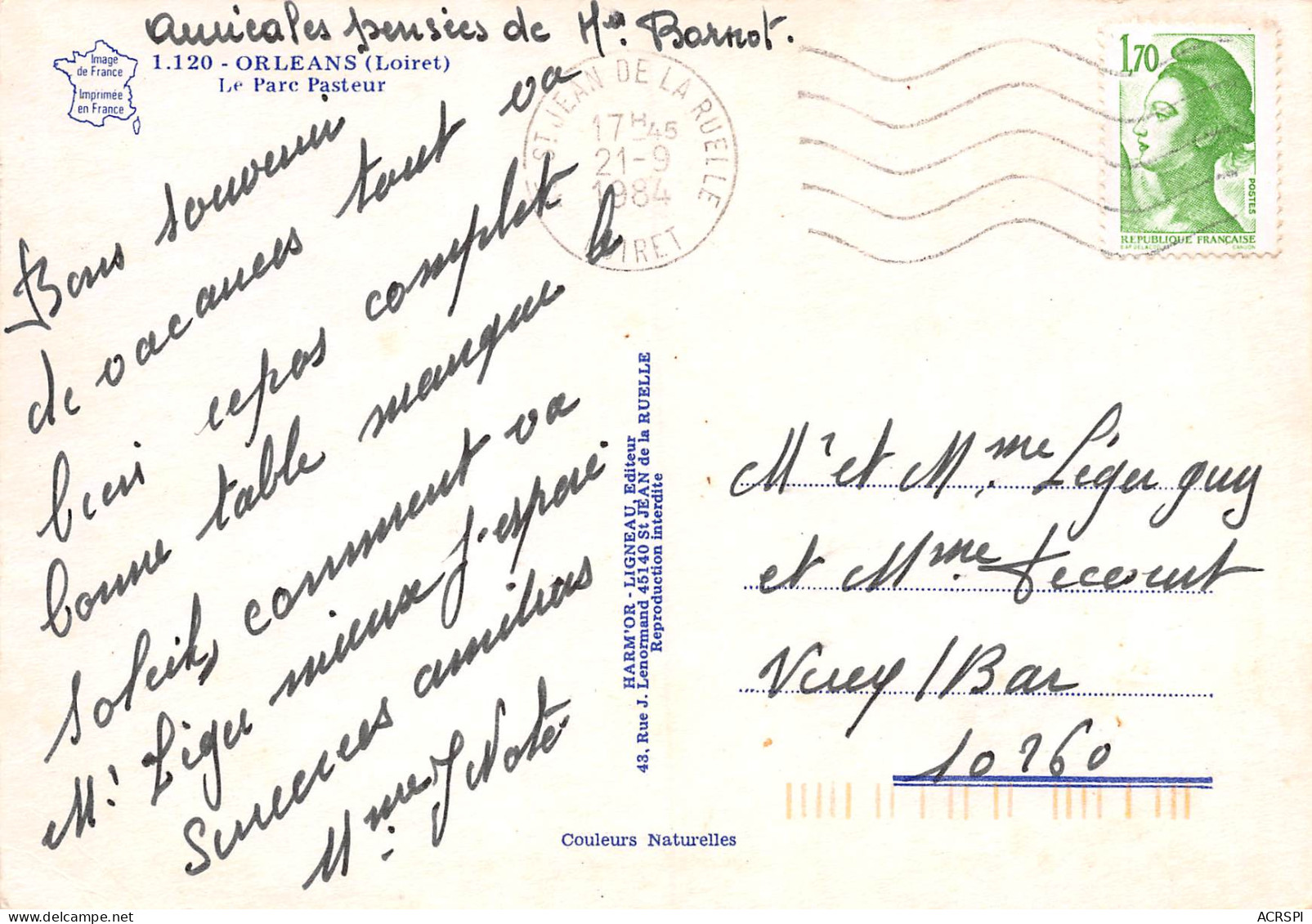 ORLEANS Le Parc Pasteur  6 (scan Recto Verso)MF2772BIS - Orleans