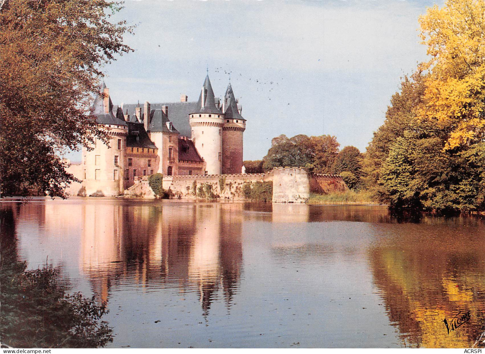 45  SULLY SUR LOIRE La Forteresse Féodale Se Reflétant Dans La SANGE  59 (scan Recto Verso)MF2772BIS - Sully Sur Loire