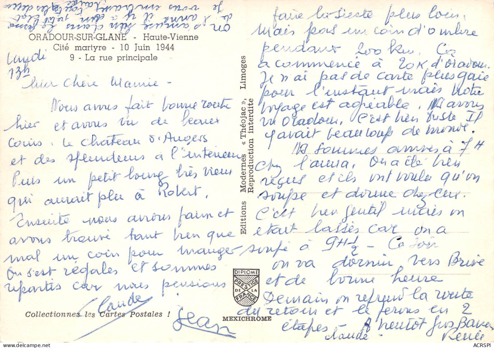 87  ORADOUR SUR GLANE Cité Martyr Rue Principale   63 (scan Recto Verso)MF2772TER - Oradour Sur Glane