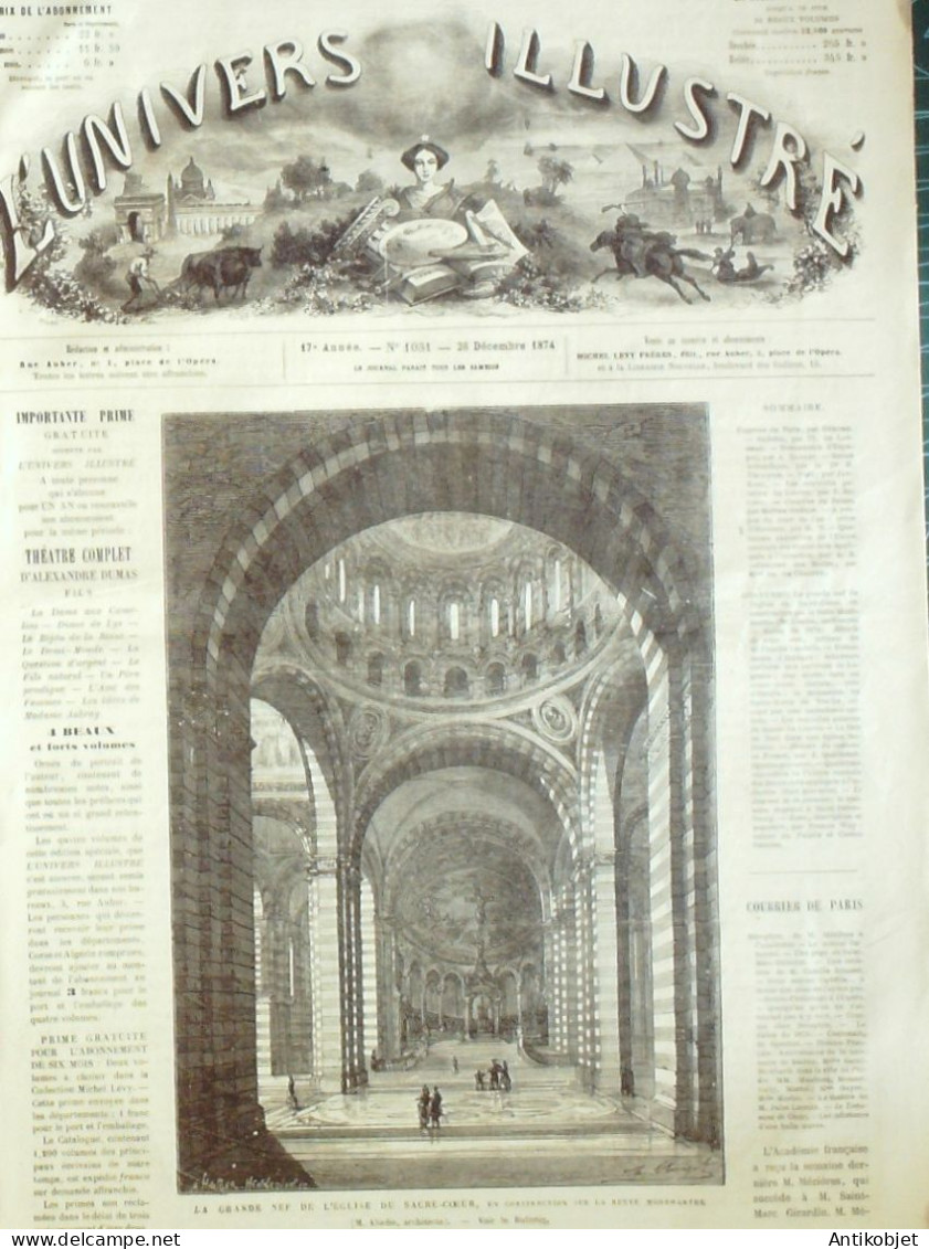 L'Univers Illustré 1874 N°1031 Espagne Logrono Don Carlos Librairie Hachette Casino Farnese Maison Christophe - 1850 - 1899
