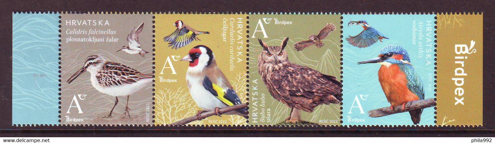 Croatia 2022. Fauna BIRDPEX - Protected Bird Species (4) MNH - Croatia