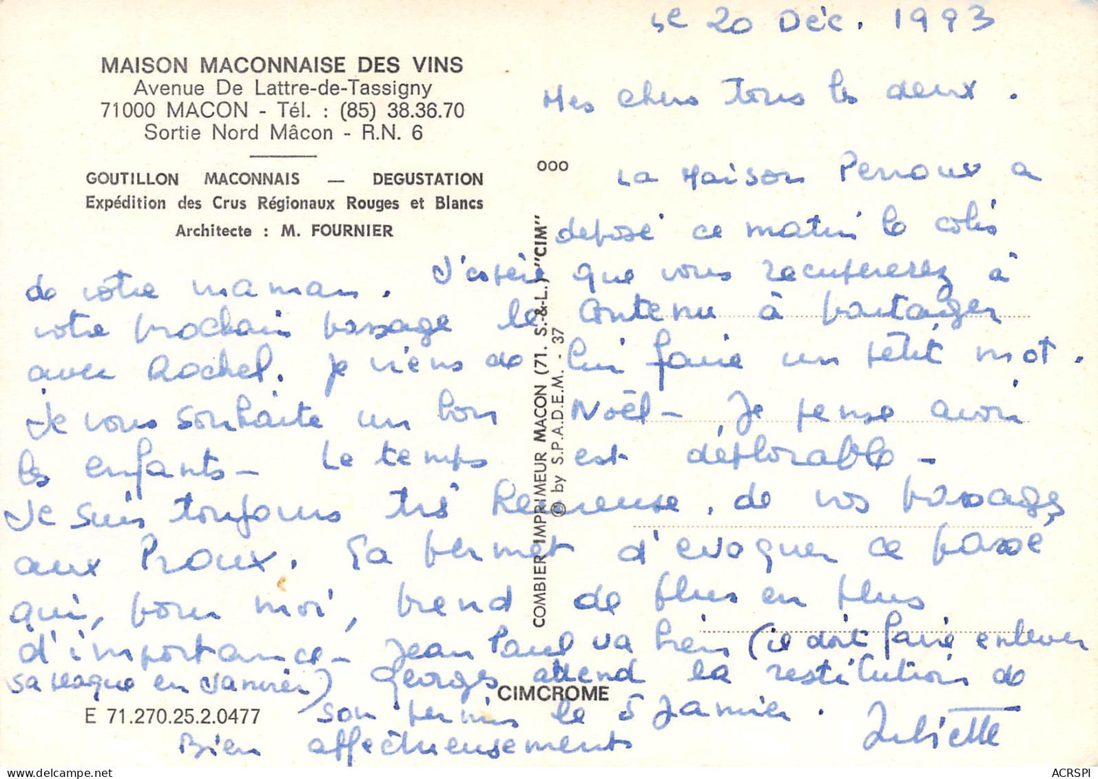 MACON La Maison Des Vins Av De Lattre De Tassigny   13  (scan Recto Verso)MF2773BIS - Macon