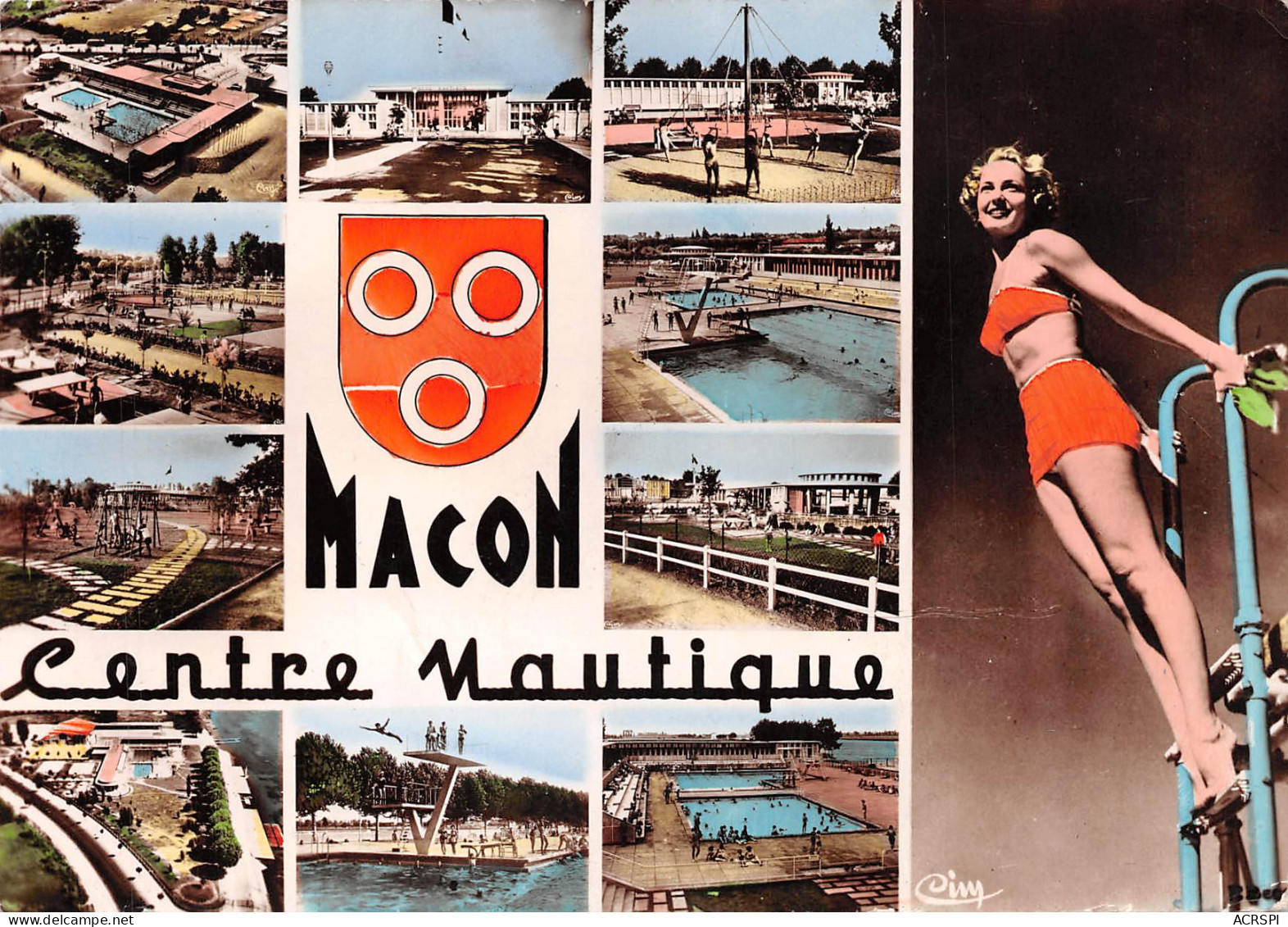 MACON  Le Centre Nautique Piscine Olympique 25  (scan Recto Verso)MF2773BIS - Macon