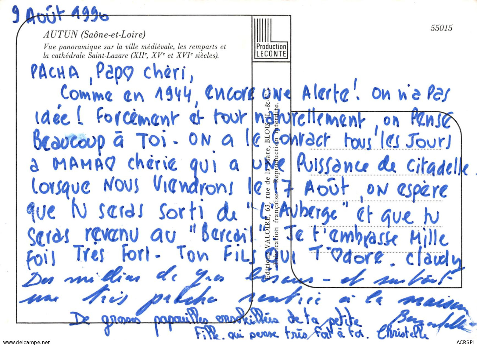 AUTUN  Vue Panoramique Sur La Ville Médiévale  51  (scan Recto Verso)MF2773BIS - Autun