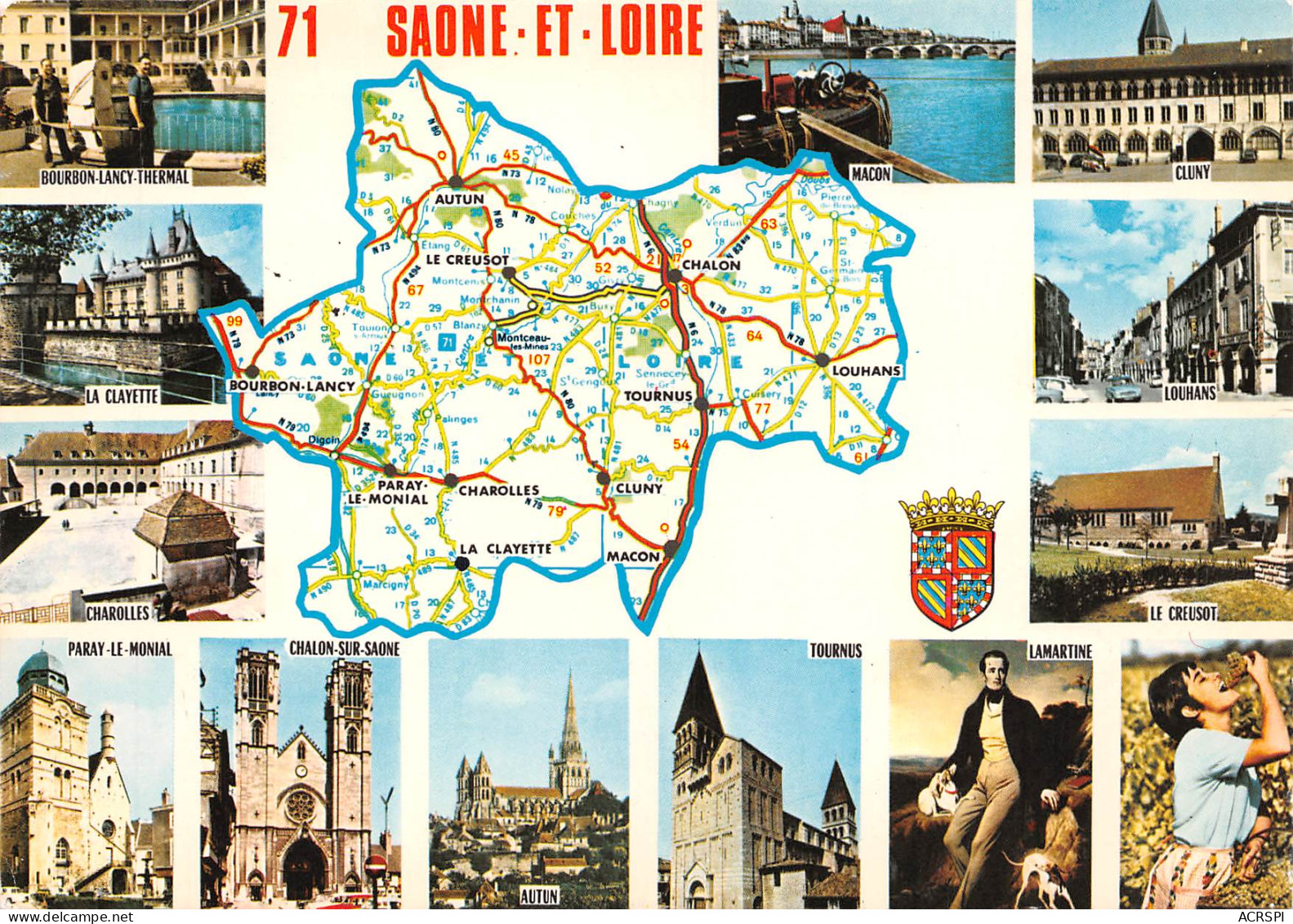 71 Saone Et Loire  Carte Map Plan Du Département  62 (scan Recto Verso)MF2773TER - Charolles