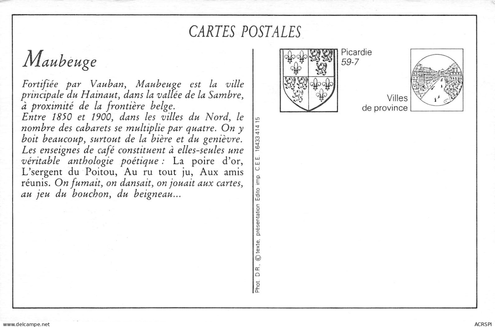 59 MAUBEUGE La Droguerie Du Centre   54 (scan Recto Verso)MF2773VIC - Maubeuge