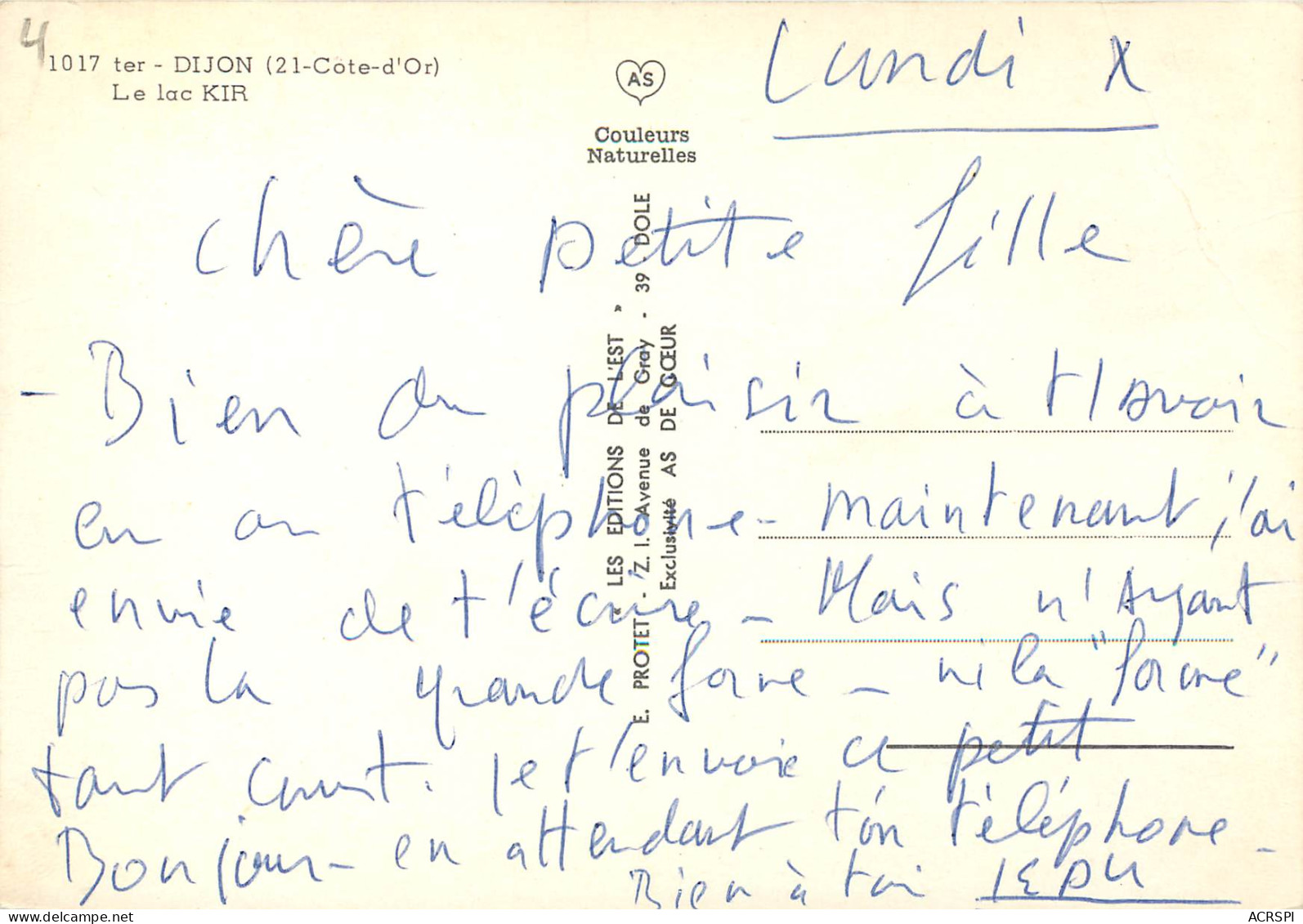 DIJON Le Lac KIR 10(scan Recto Verso)MF2774 - Dijon