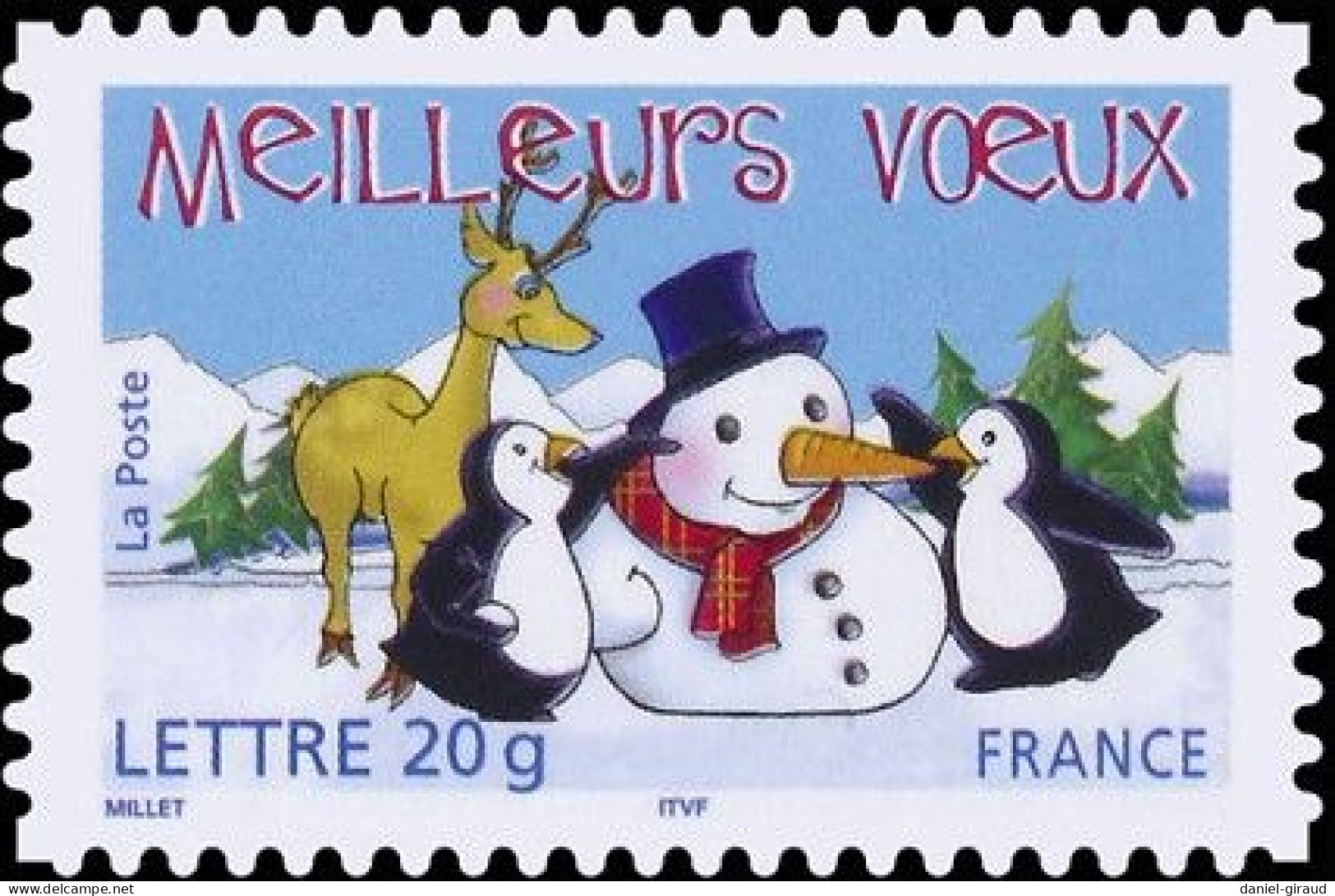 France 2005 Timbre Adhésif N°YT AD68 MNH ** Meilleurs Voeux Provenant Du Carnet N°YT BC67 - Neufs