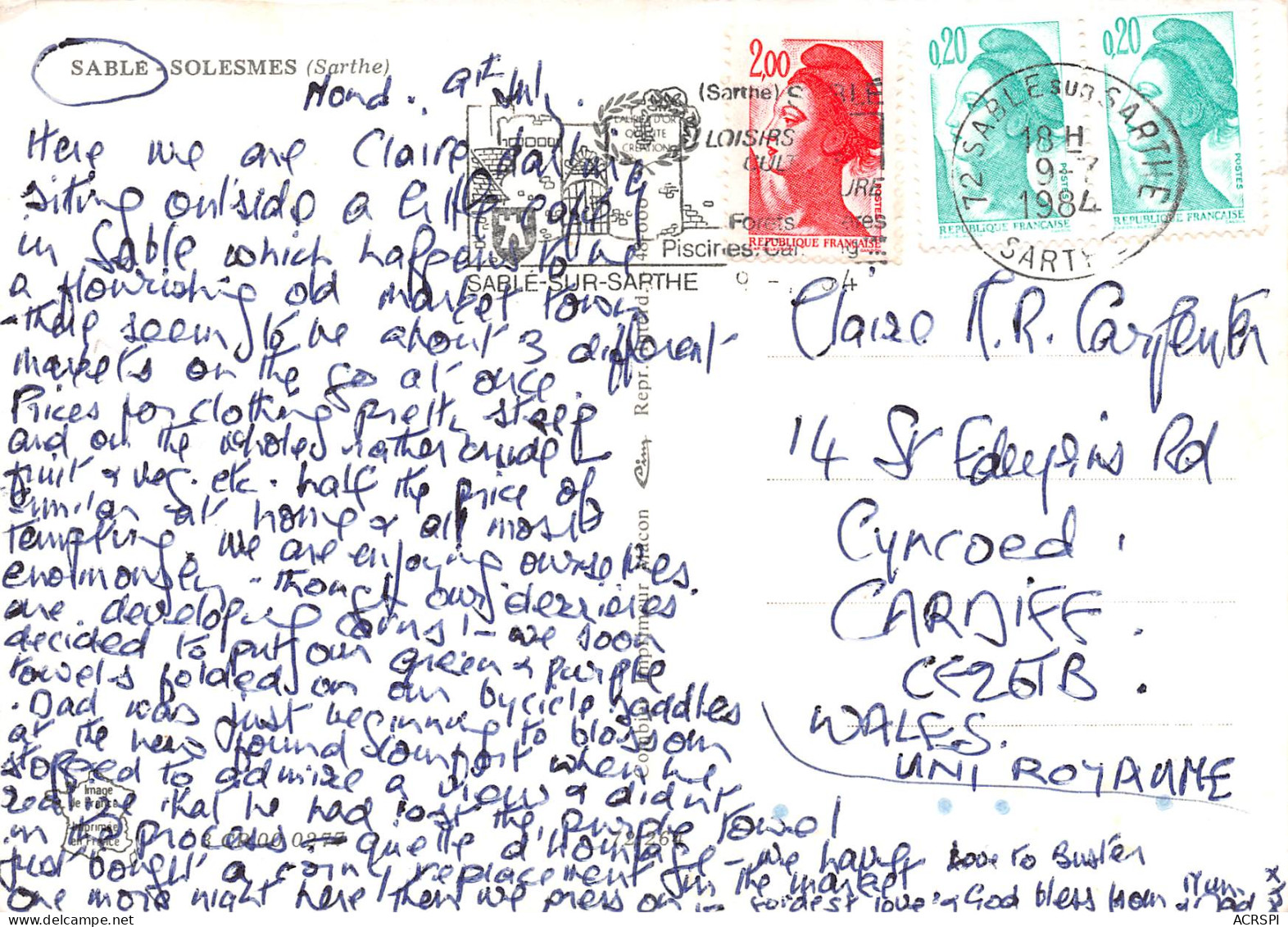 72 SABLE SUR SARTHE  Solesmes  9 (scan Recto Verso)MF2774TER - Sable Sur Sarthe