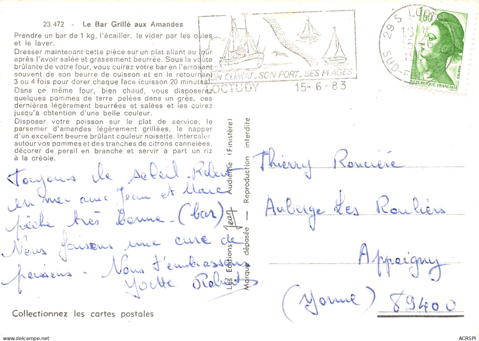 Recette Du BAR Grillé Aux Amandes  69 (scan Recto Verso)MF2774TER - Küchenrezepte