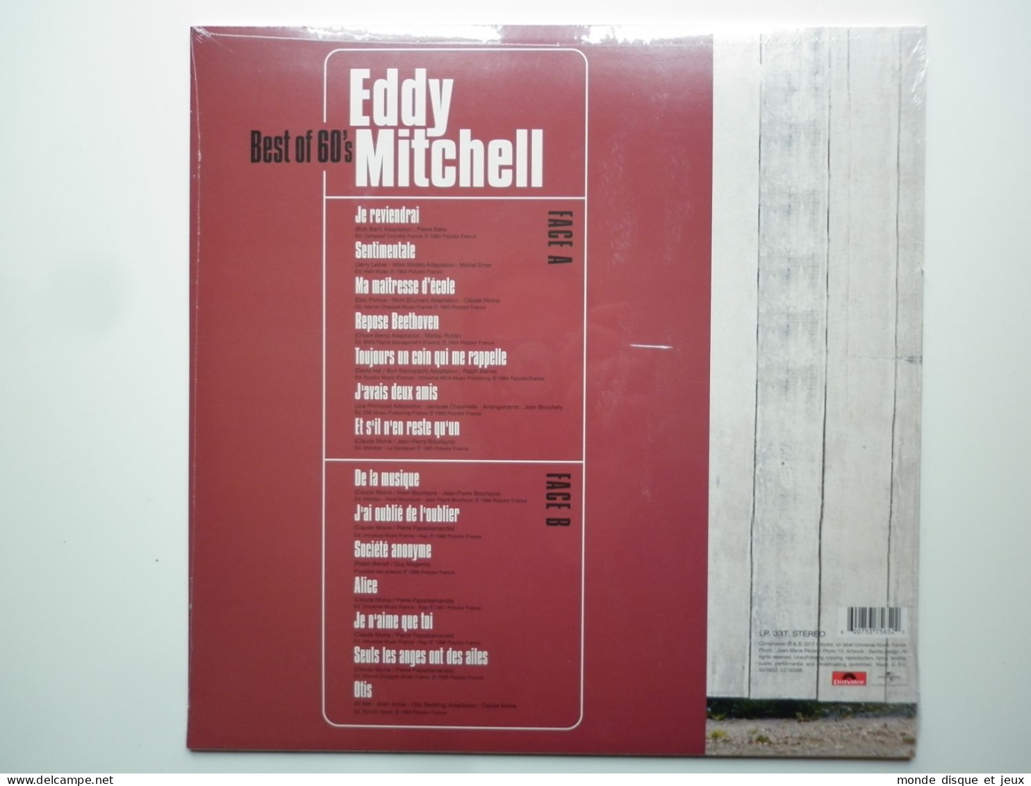 Eddy Mitchell Album 33Tours Vinyle Best Of 60's - Autres - Musique Française