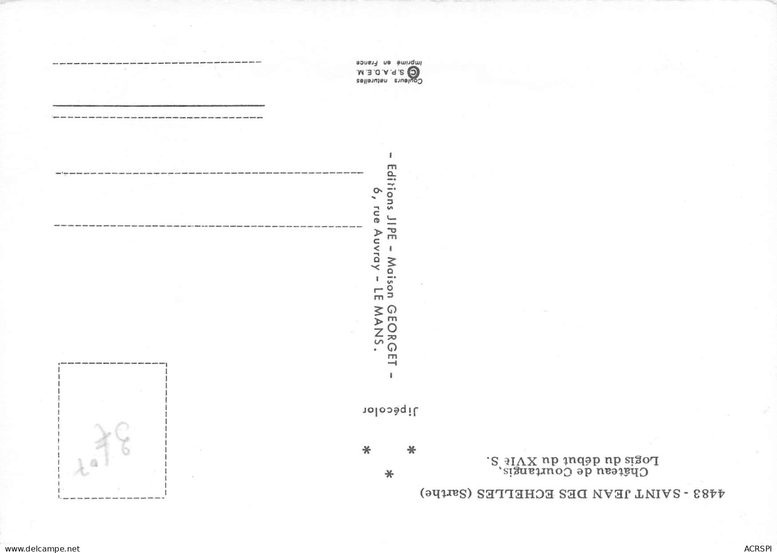 72 SAINT JEAN DES ECHELLES Chateau De Courtangis   23 (scan Recto Verso)MF2774UND - Luche Pringe