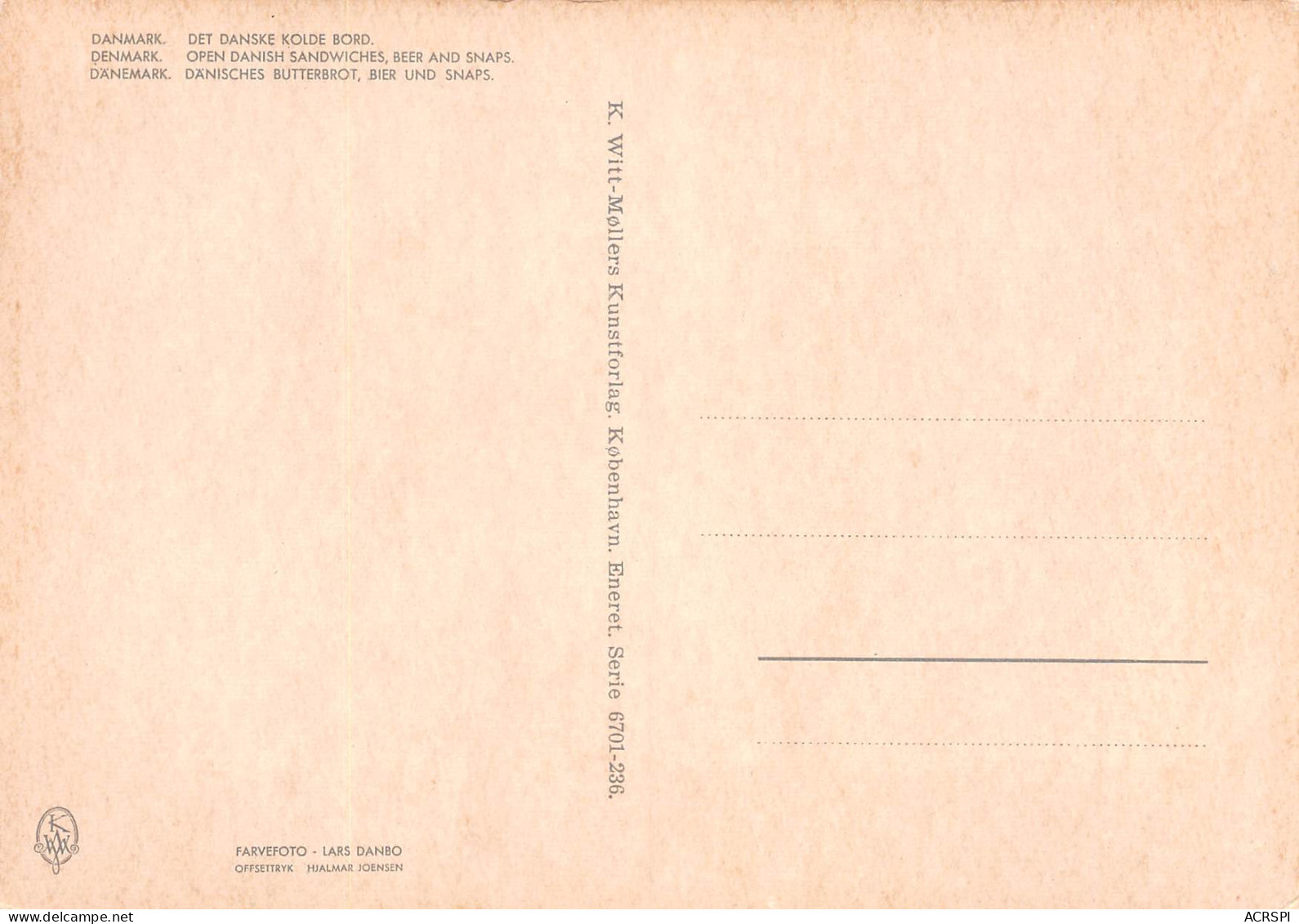 RECETTE Du Danmark  DET DANSKE KOLDE BORD  62 (scan Recto Verso)MF2774UND - Recepten (kook)