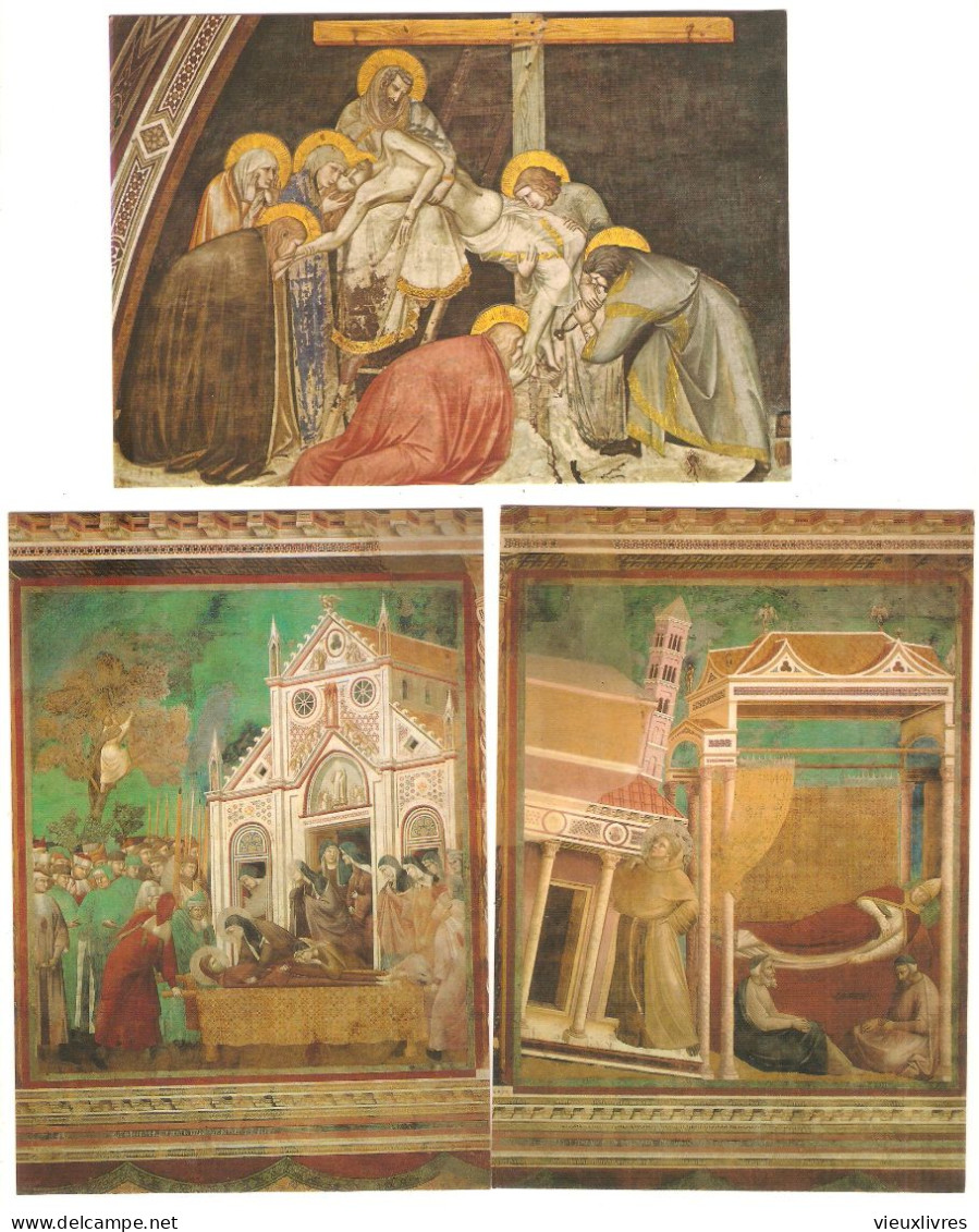 Italie Giotto Cimabue Lorenzetti Lot De 4 Cartes Postales D'Assise Clarisses - Peintures & Tableaux