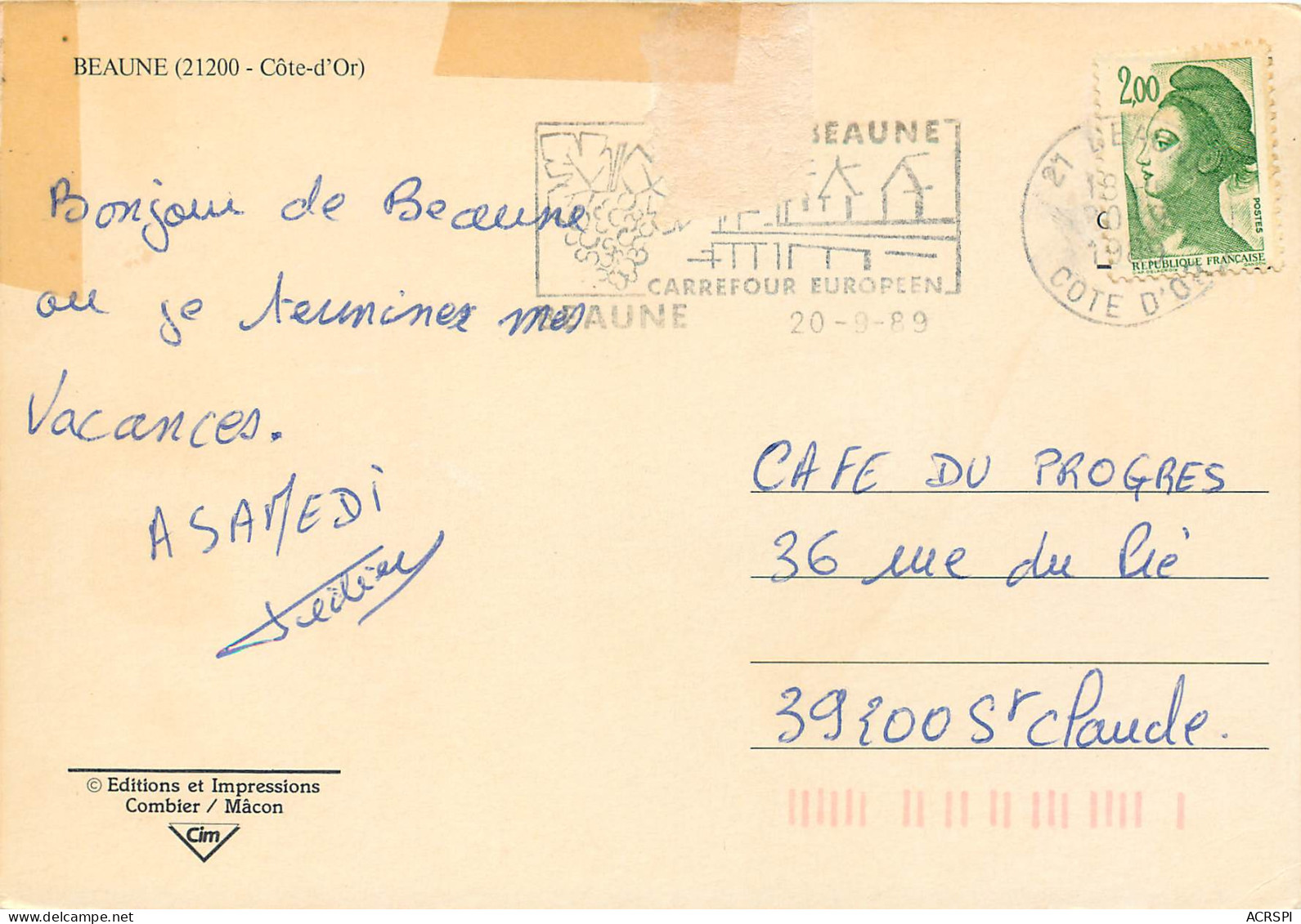 BEAUNE 17(scan Recto Verso)MF2775 - Beaune