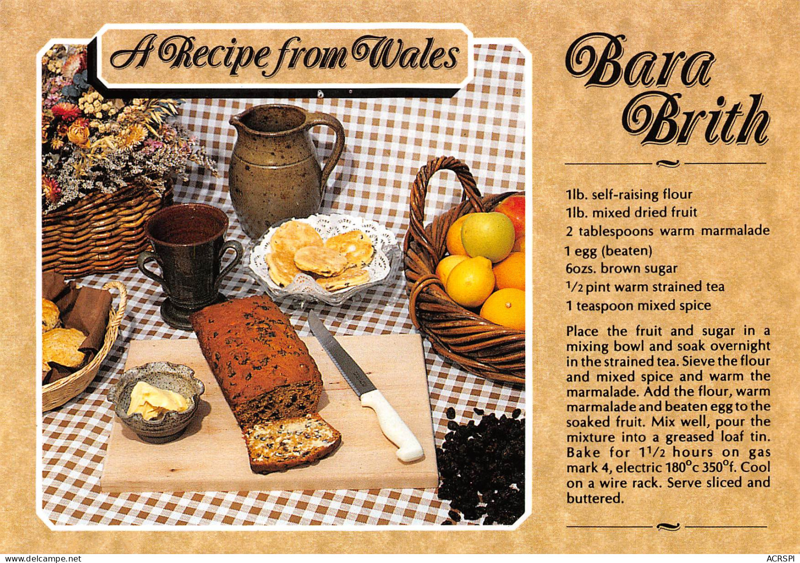 RECETTE Du  BARA BRITH A Recipe From Wales  39 (scan Recto Verso)MF2775BIS - Recettes (cuisine)