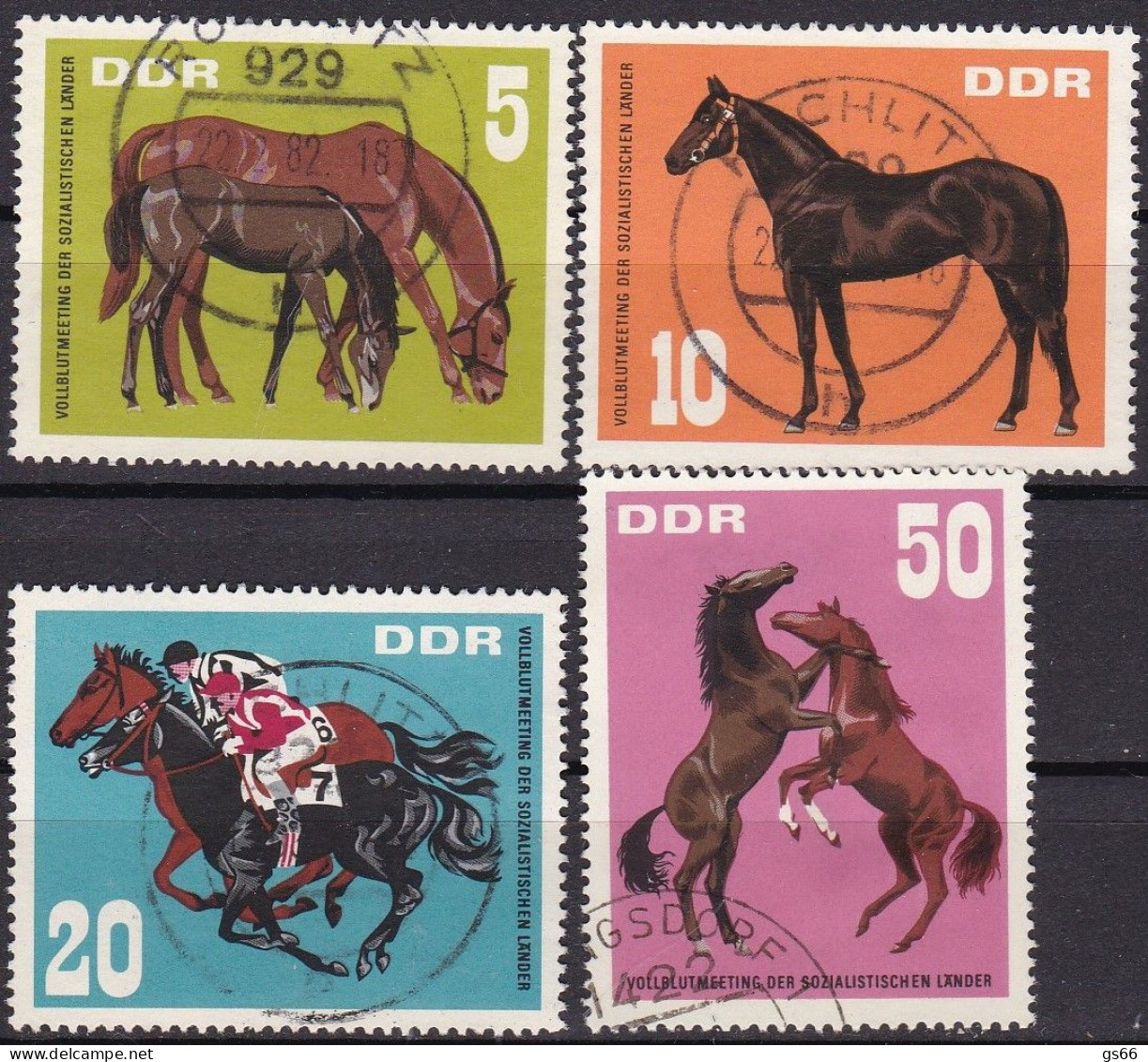 DDR  1967, 1302/05, Used Oo Vollblutmeeting Der Sozialistischen Länder, Hoppegarten. - Used Stamps