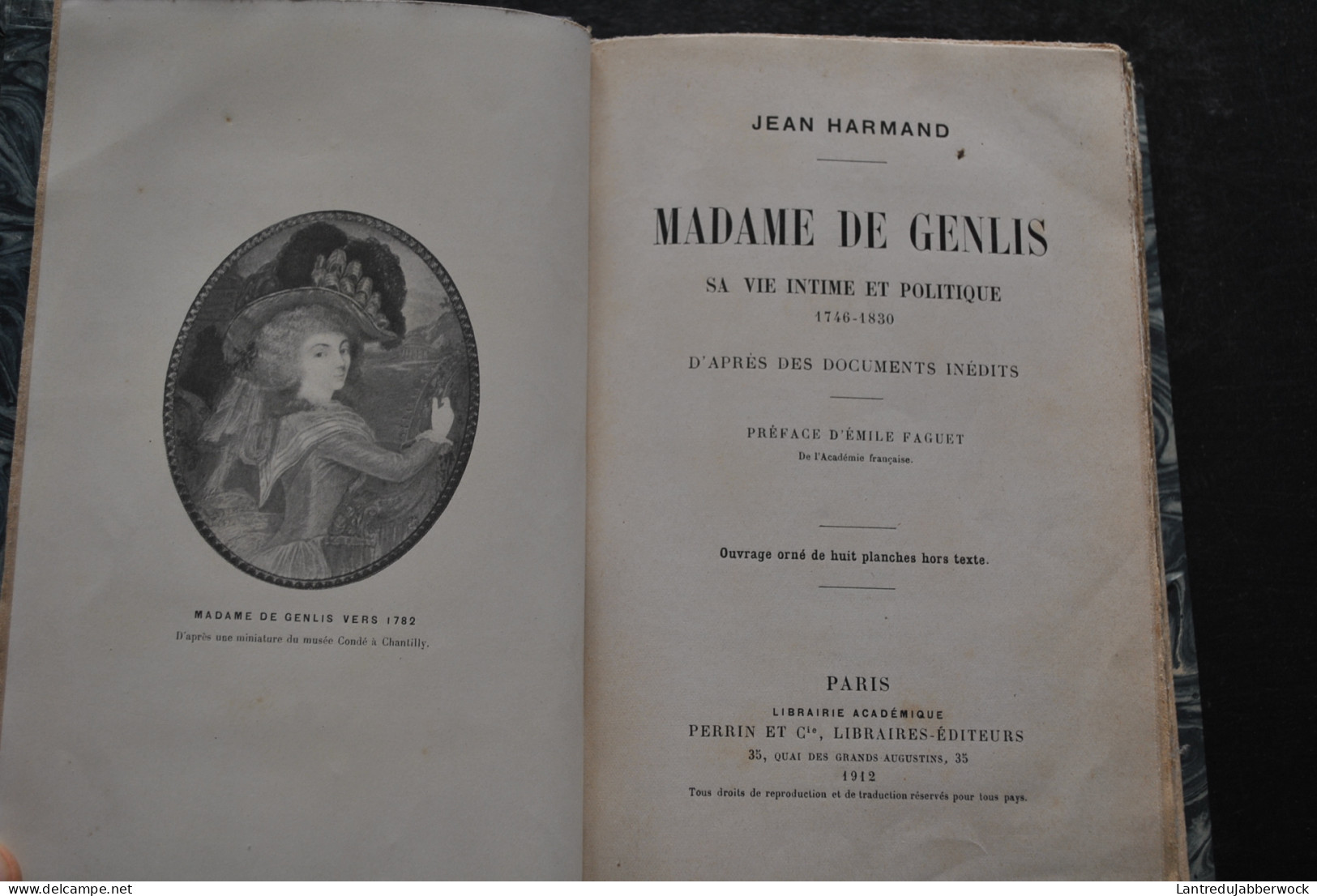 Jean HARMAND Madame De GENLIS Sa Vie Intime Et Politique 1746 1830 D'après Des Documents Inédits Ed. Perrin & Cie 1912 - Geschichte