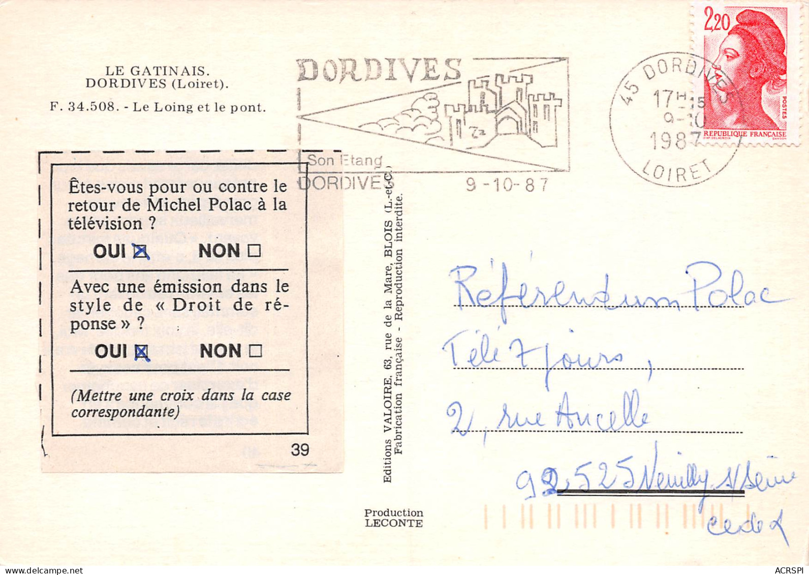 45 DORDIVES Barques De Pêcheurs Sur Le Loing Et Le Pont   78 (scan Recto Verso)MF2775TER - Dordives