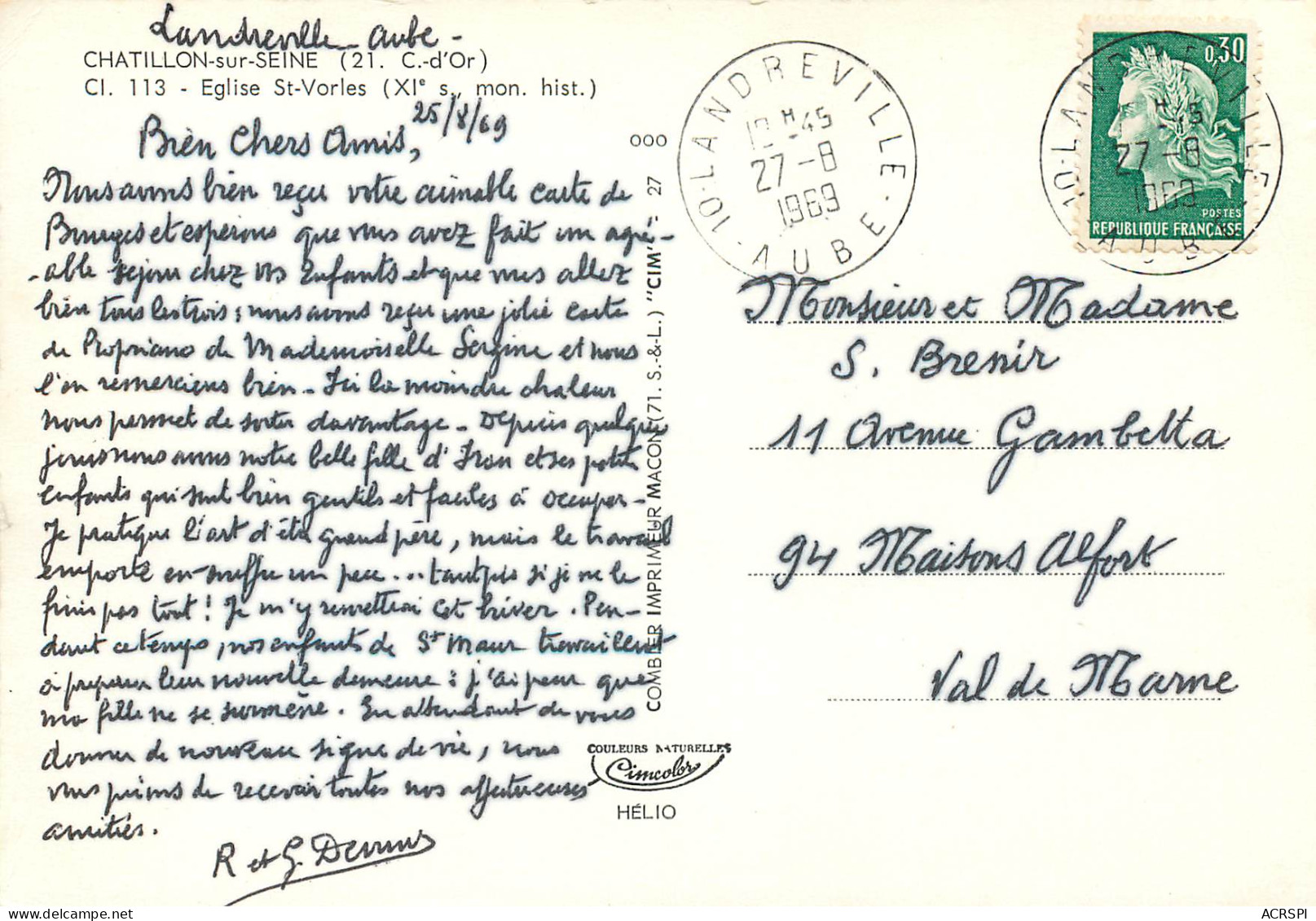 CHATILLON SUR SEINE Eglise St Vorles 10(scan Recto Verso)MF2778 - Chatillon Sur Seine