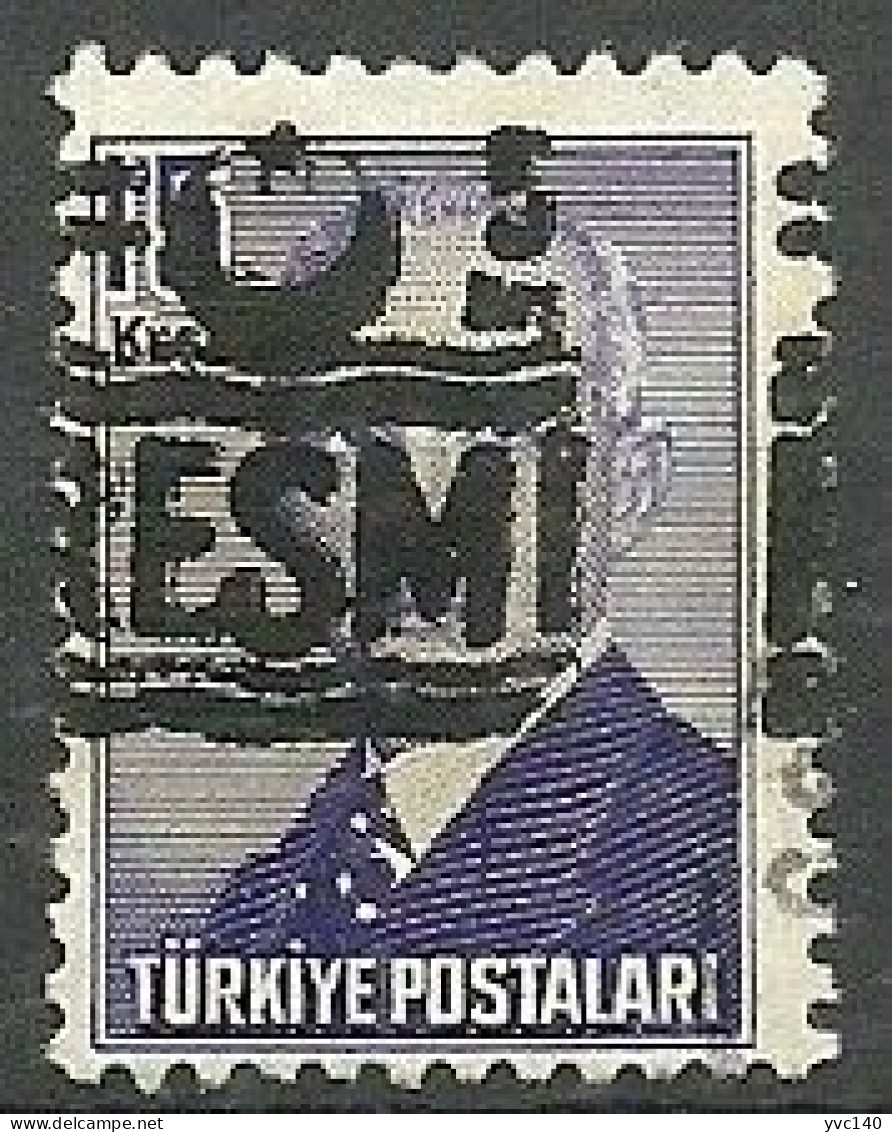 Turkey; 1955 Official Stamp 5 K. ERROR "Shifted Overprint" - Dienstmarken